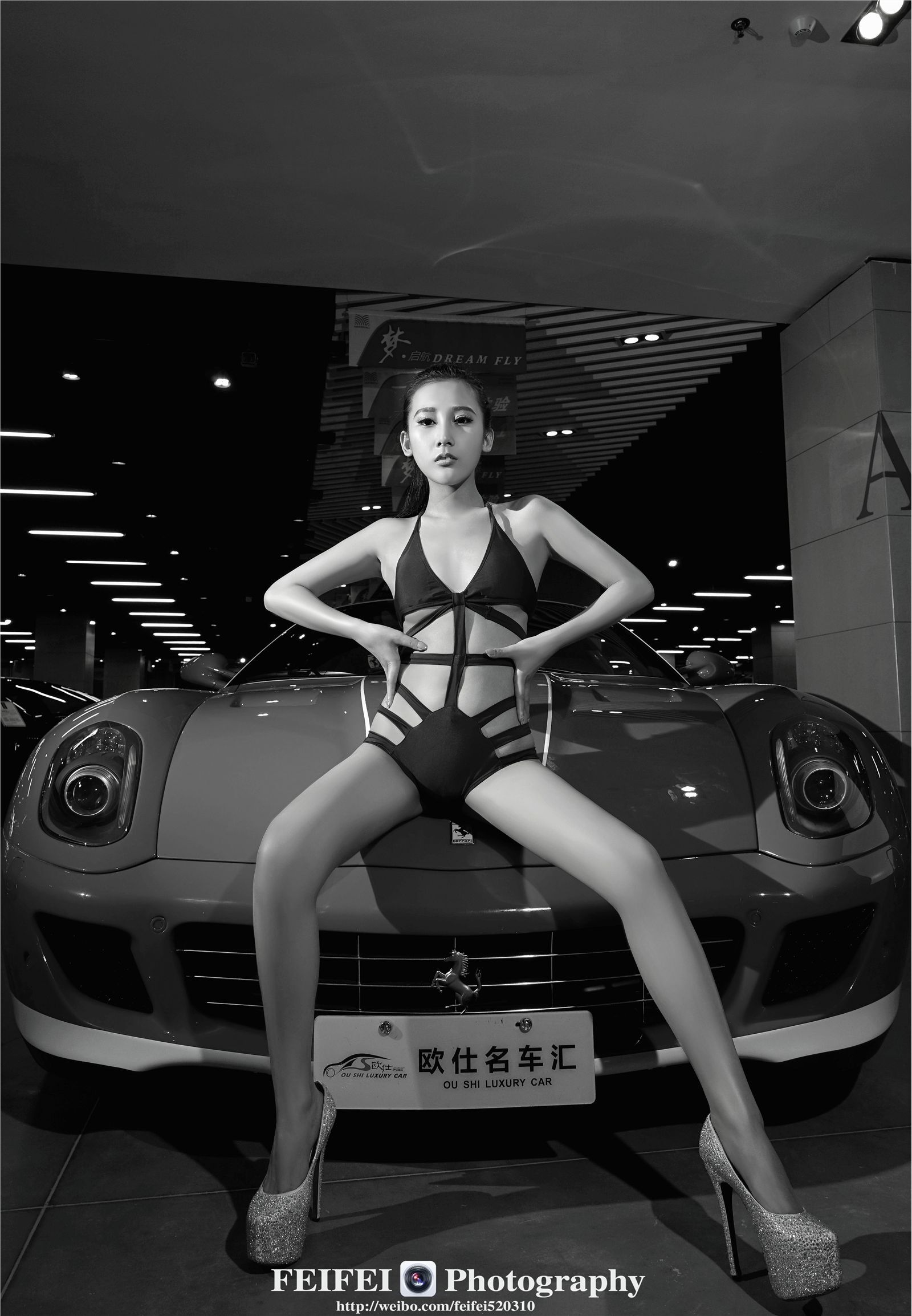 跑车女神-性感车模超清写着