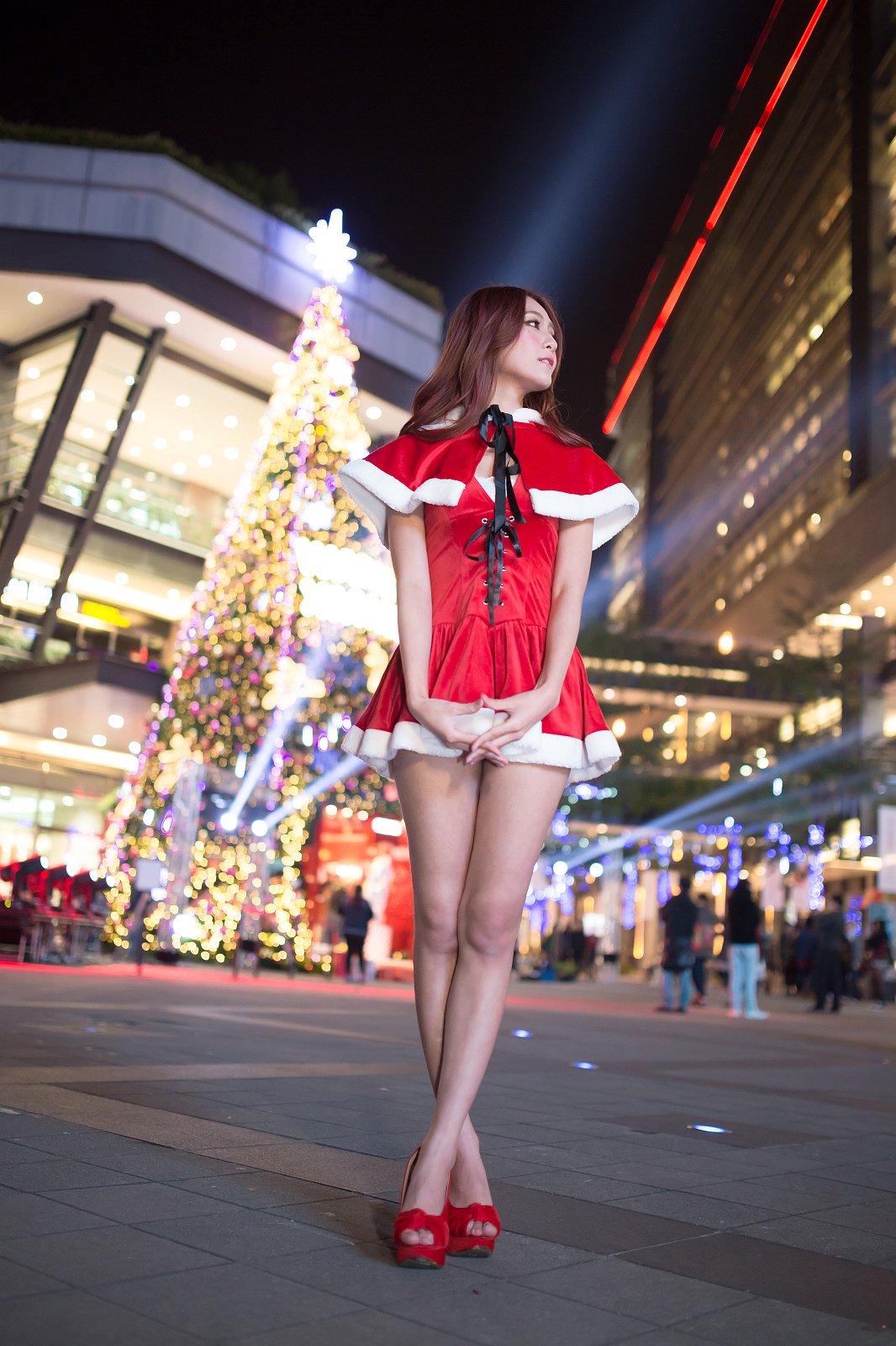 圣诞美腿棚拍 外拍 小雪