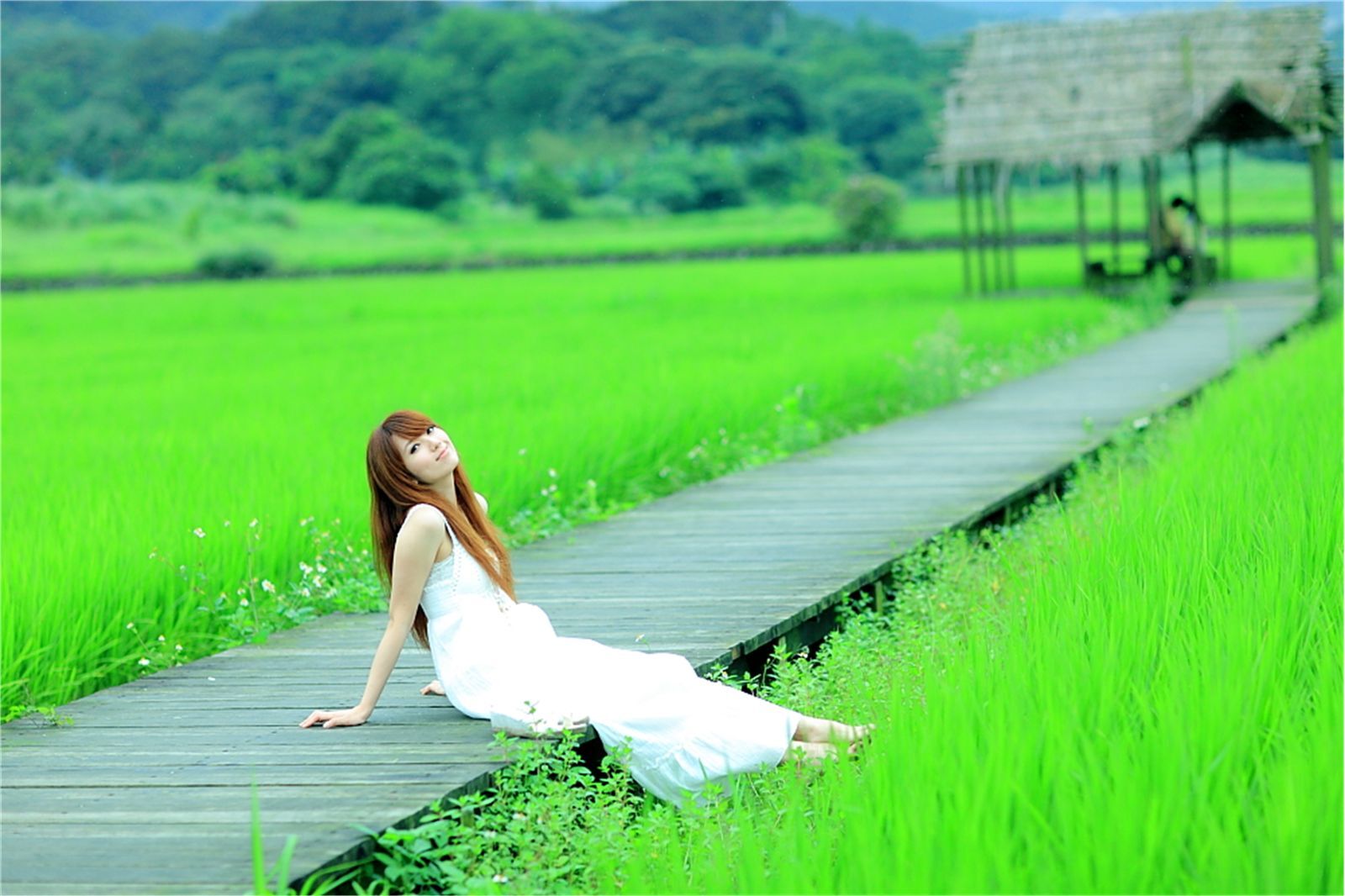 台湾清纯美女小静农场初夏田园风光写真