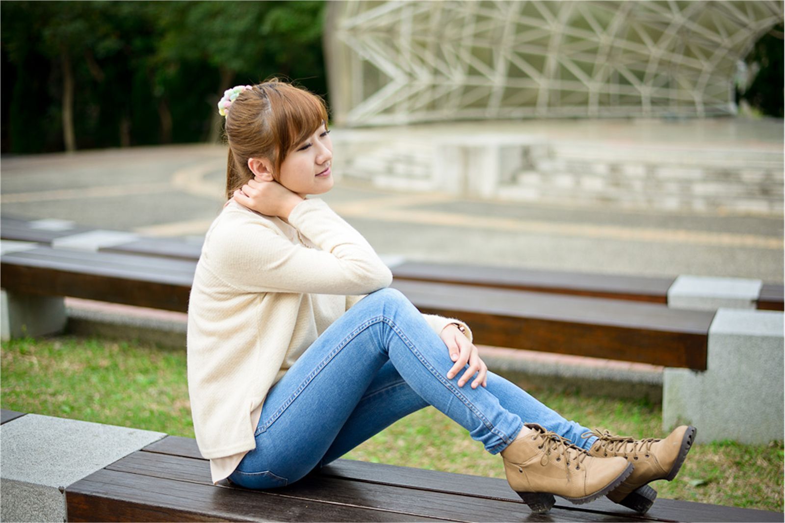 台湾清纯美女 思嫺-台北士林官邸外拍写真