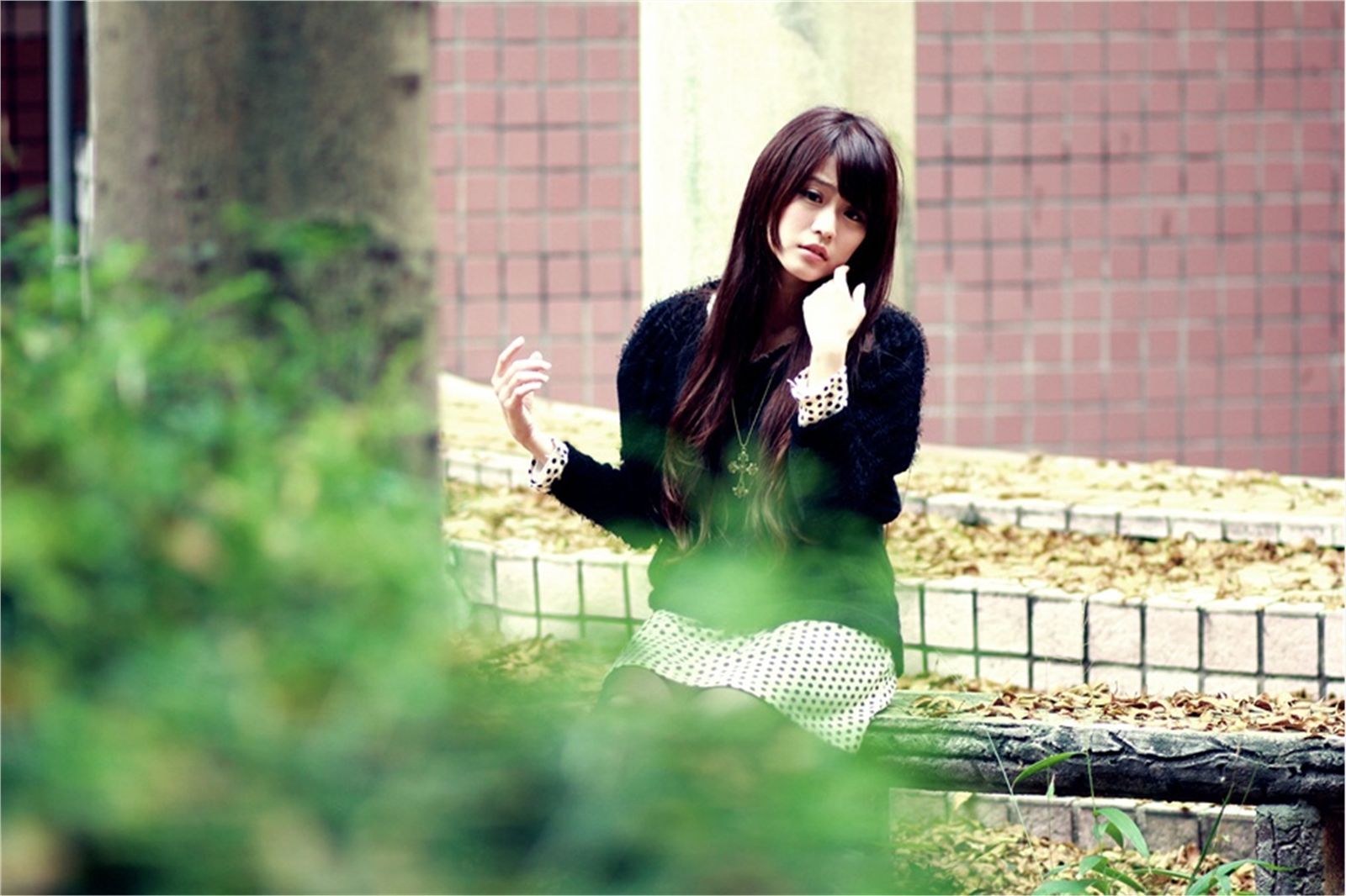 台湾清纯美女-渔瑄-白白-校园卖萌外拍