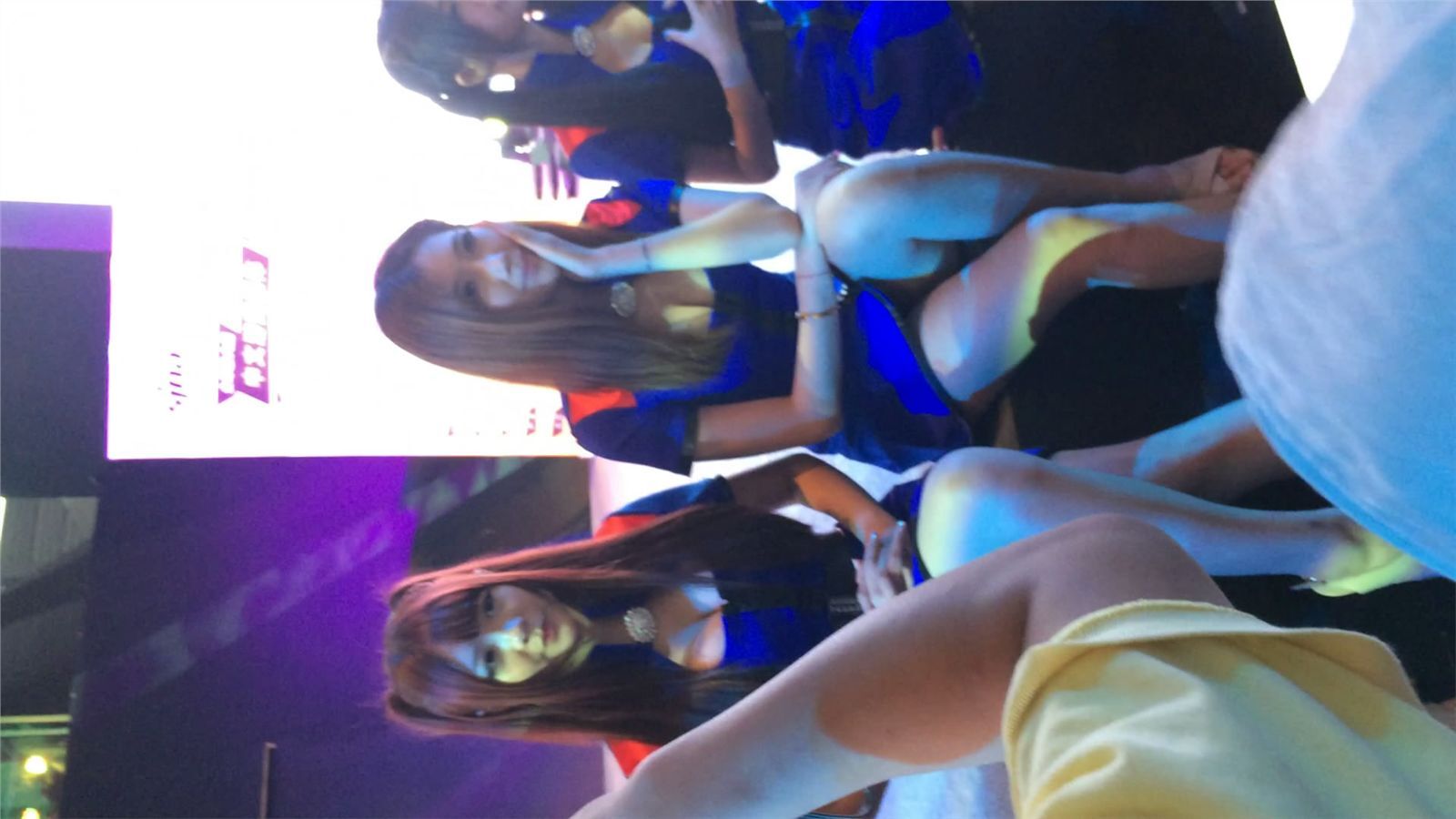 蓝色包臀短裙性感美女模特showgirl可爱唯美