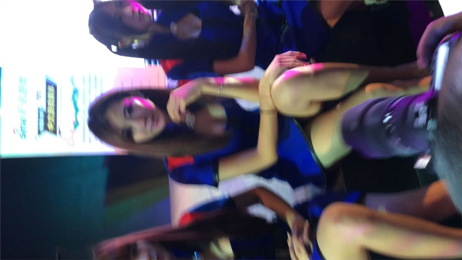 蓝色包臀短裙性感美女模特showgirl可爱唯美