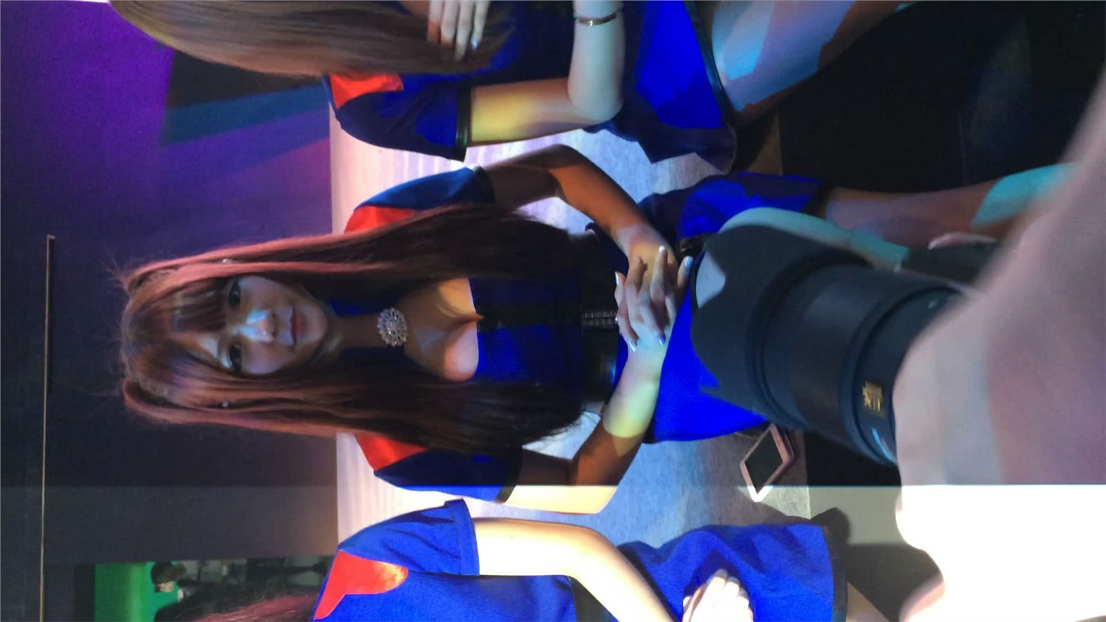 蓝色包臀短裙性感美女模特showgirl可爱唯美