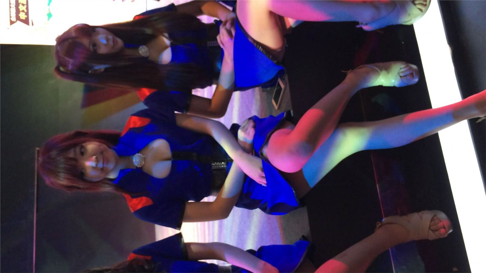 蓝色包臀短裙性感美女模特showgirl可爱唯美