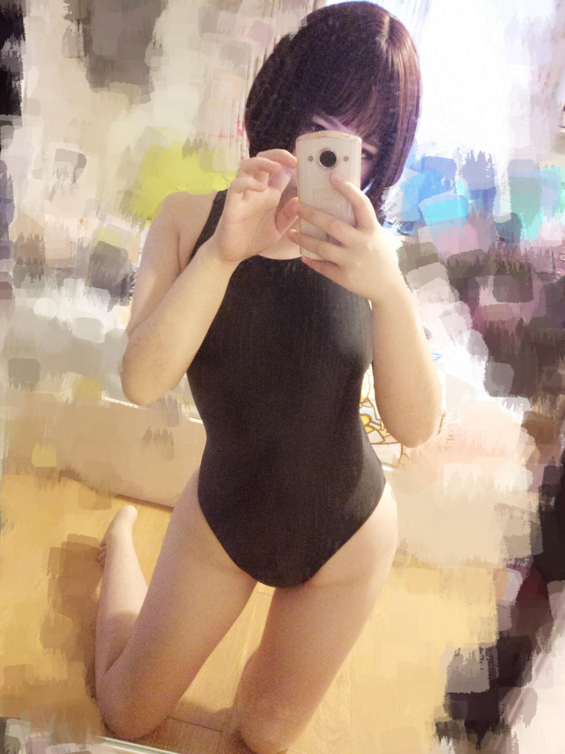 微博你陌—深蓝色睡衣 巫女杂图