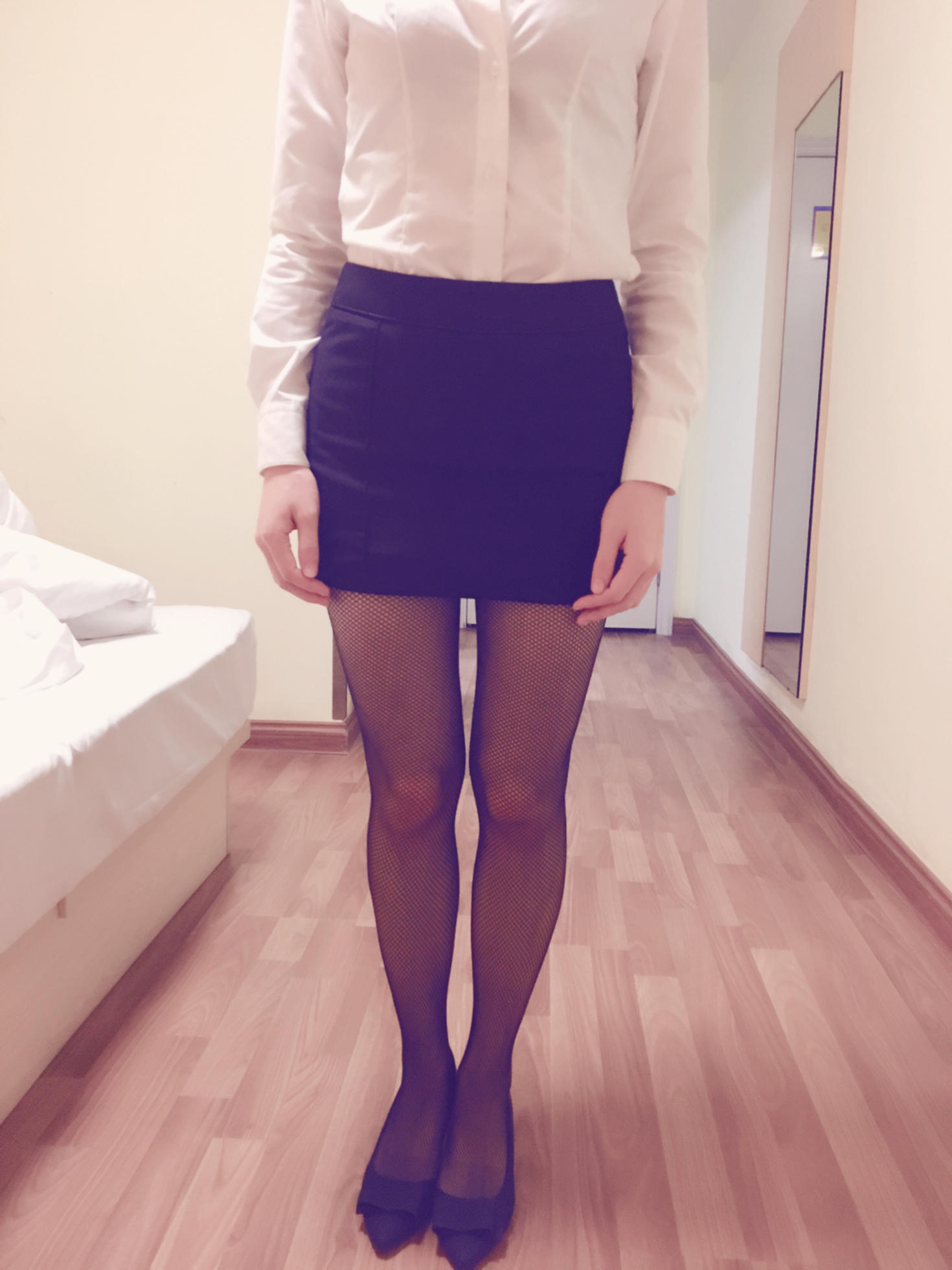 安娜CHA-黑丝网袜OL