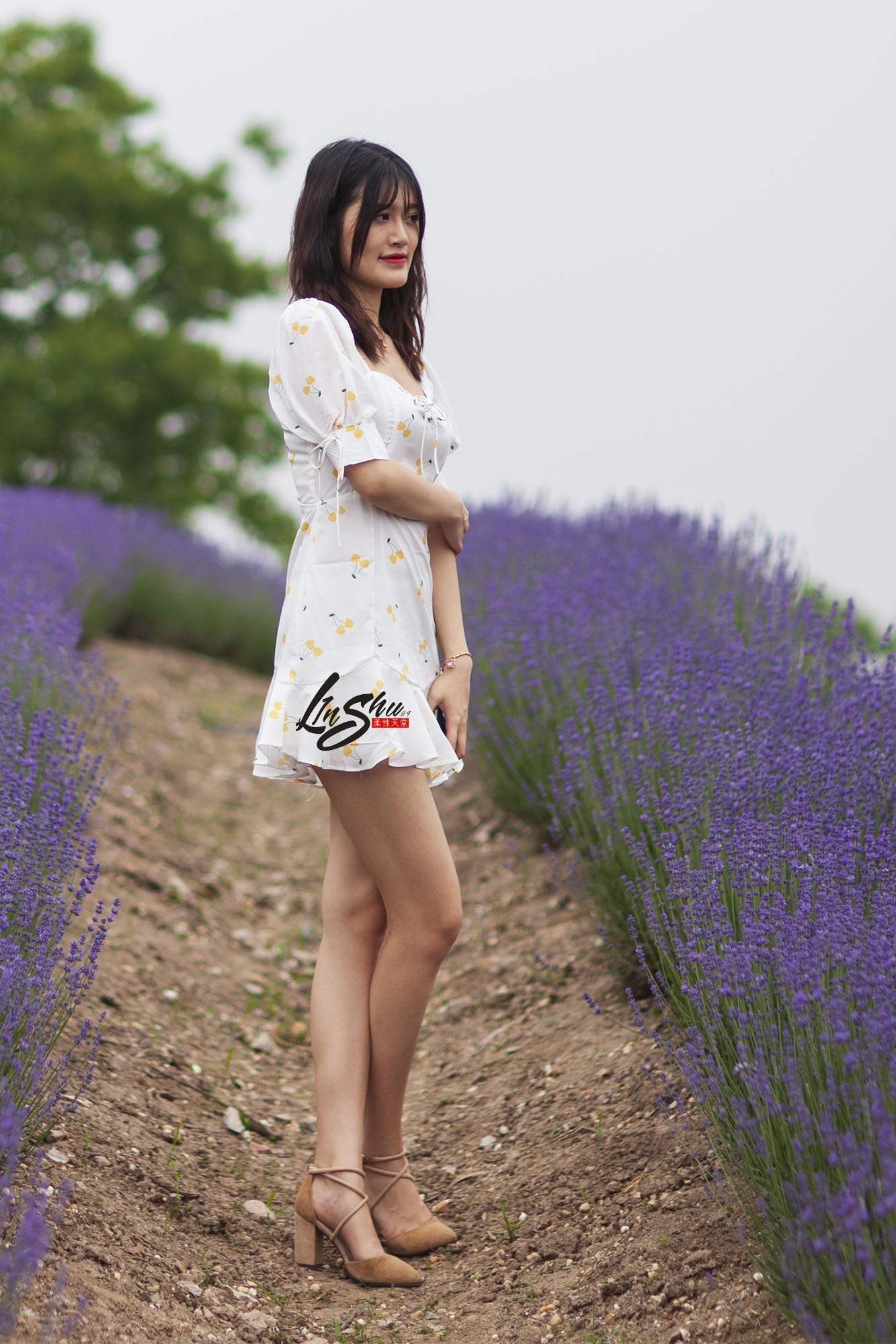 柔性天堂  – 白色碎花短裙美腿