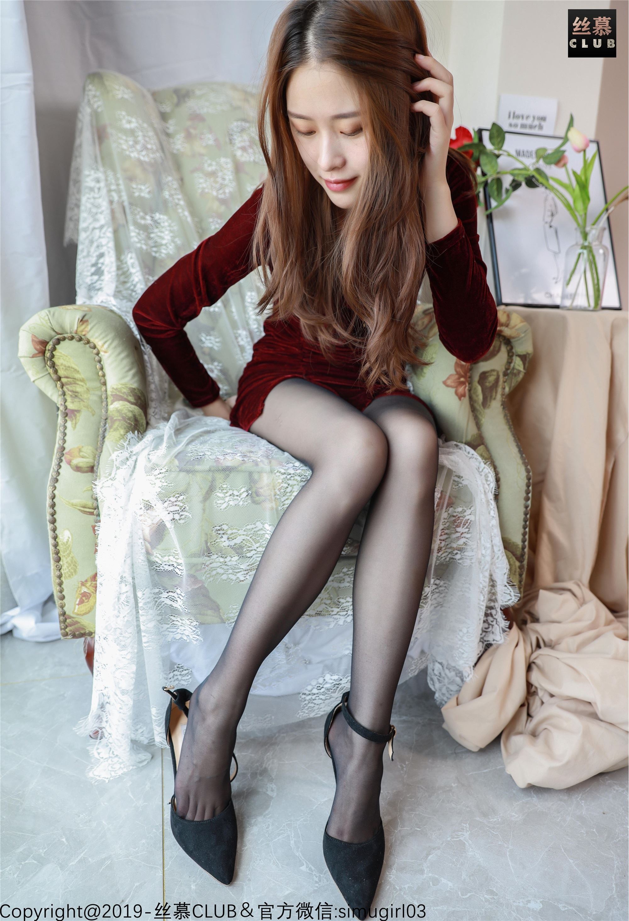 丝慕写真 SM030 模特琳琳《琳的黑丝之花》