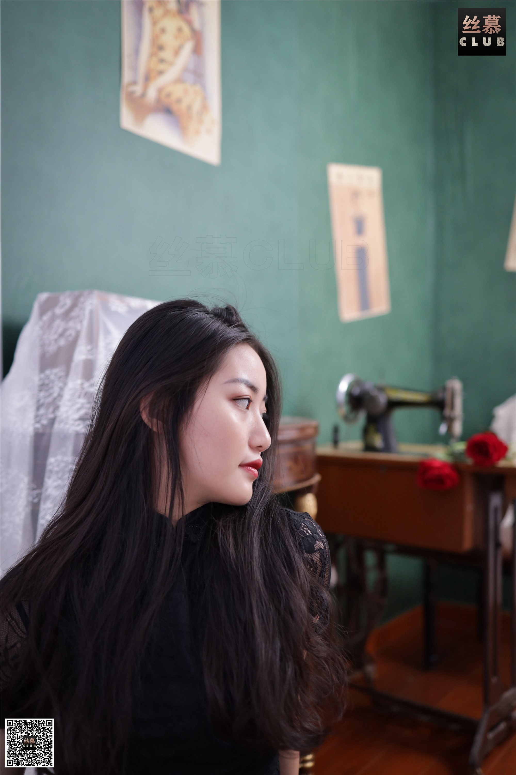 丝慕写真 SM076 天天一元 模特：双双《双双-柔情-黑s》74P130M