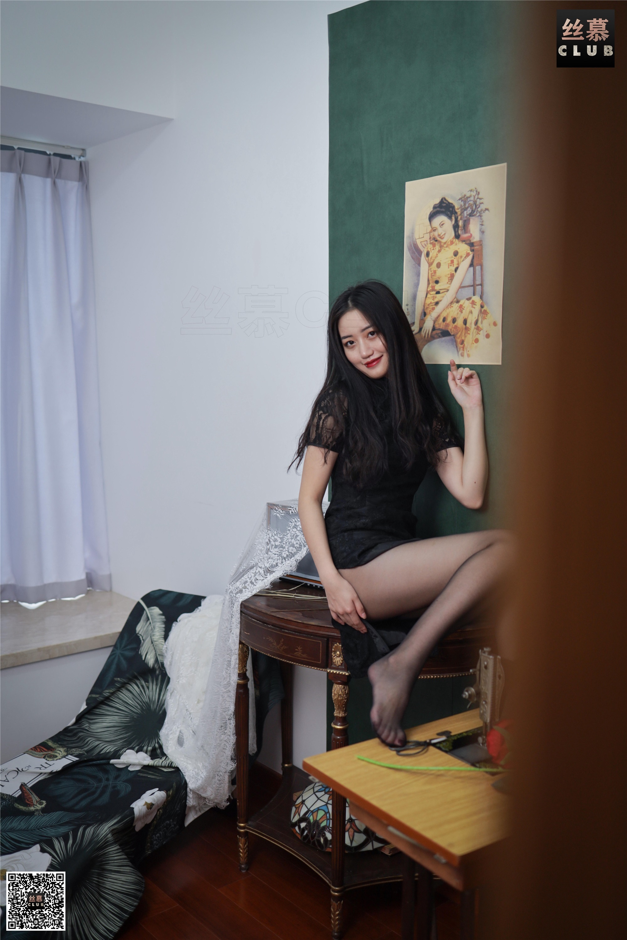 丝慕写真 SM076 天天一元 模特：双双《双双-柔情-黑s》74P130M