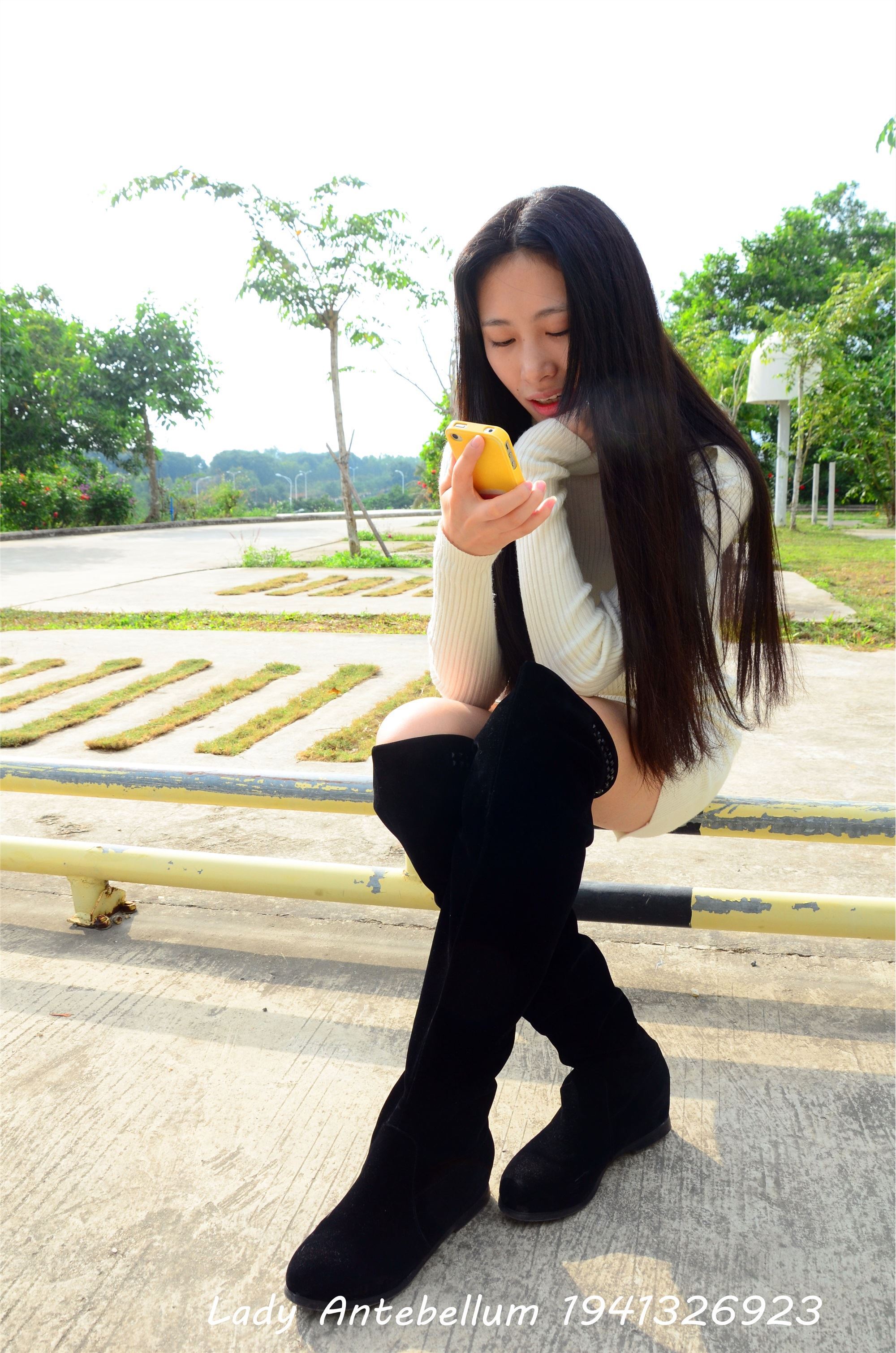 战前女神  恋足美腿棉袜女神级摄影套图 075