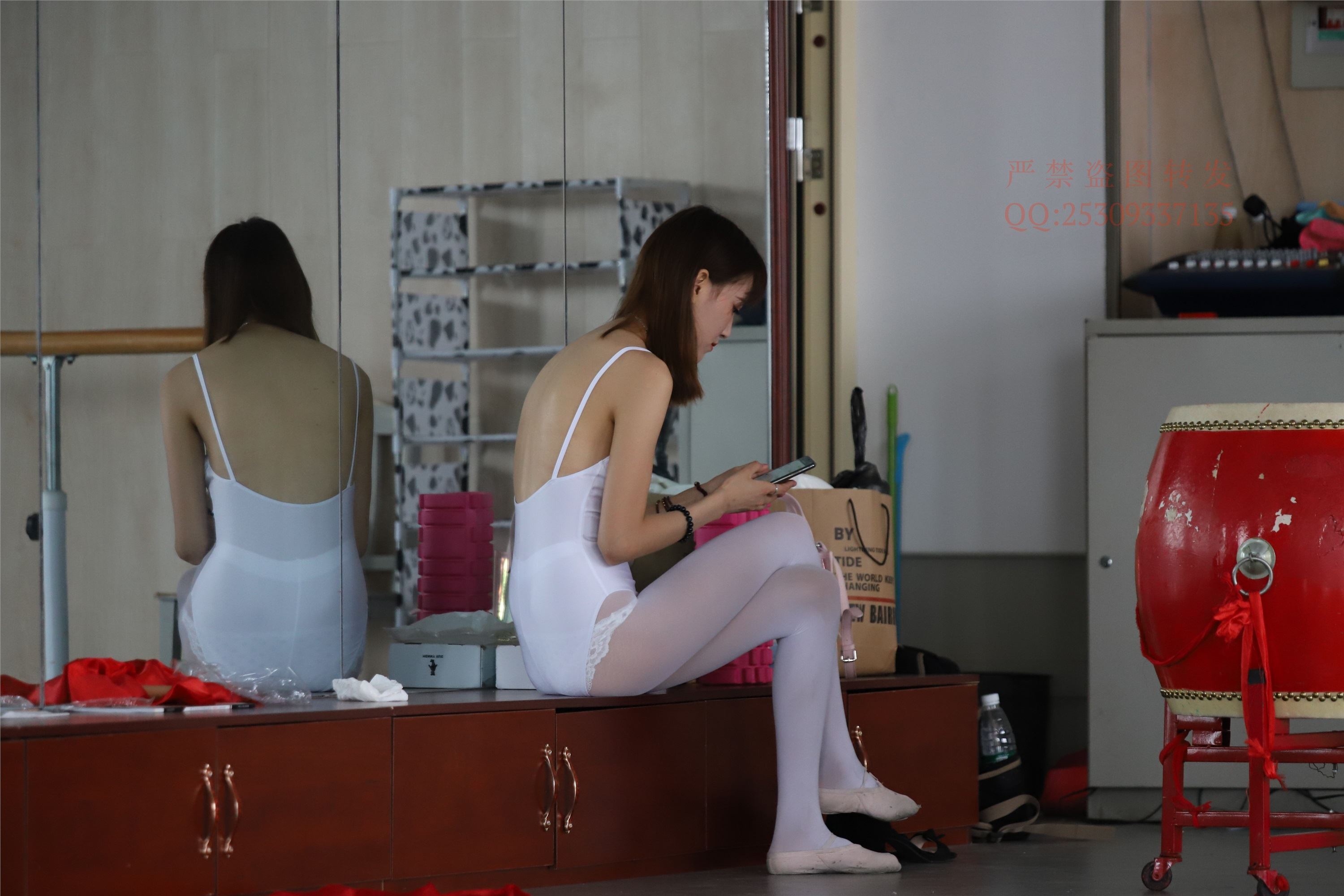 大西瓜套图 2018 7.8月活动模特三体操服 白si1