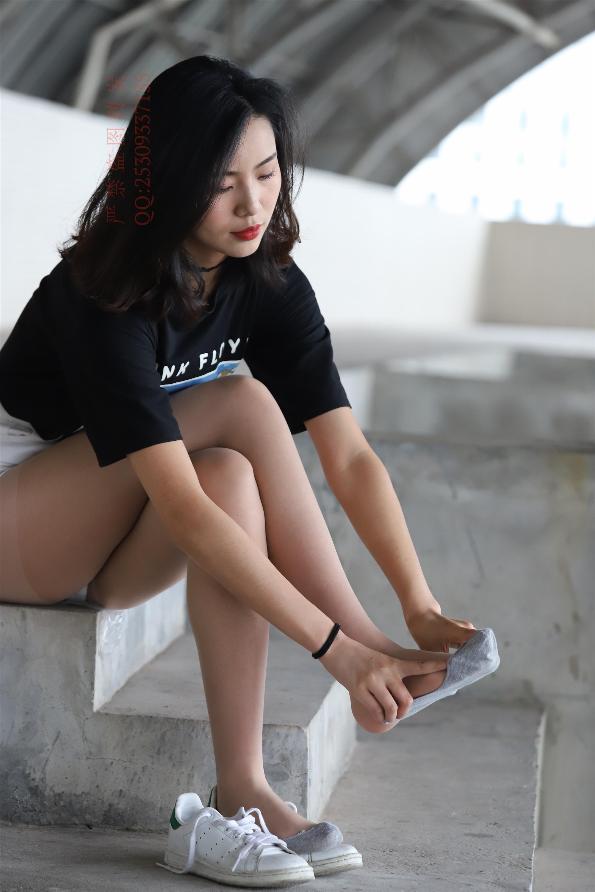 大西瓜套图 2018 7.8月活动模特二贝壳头户外肉si船袜1