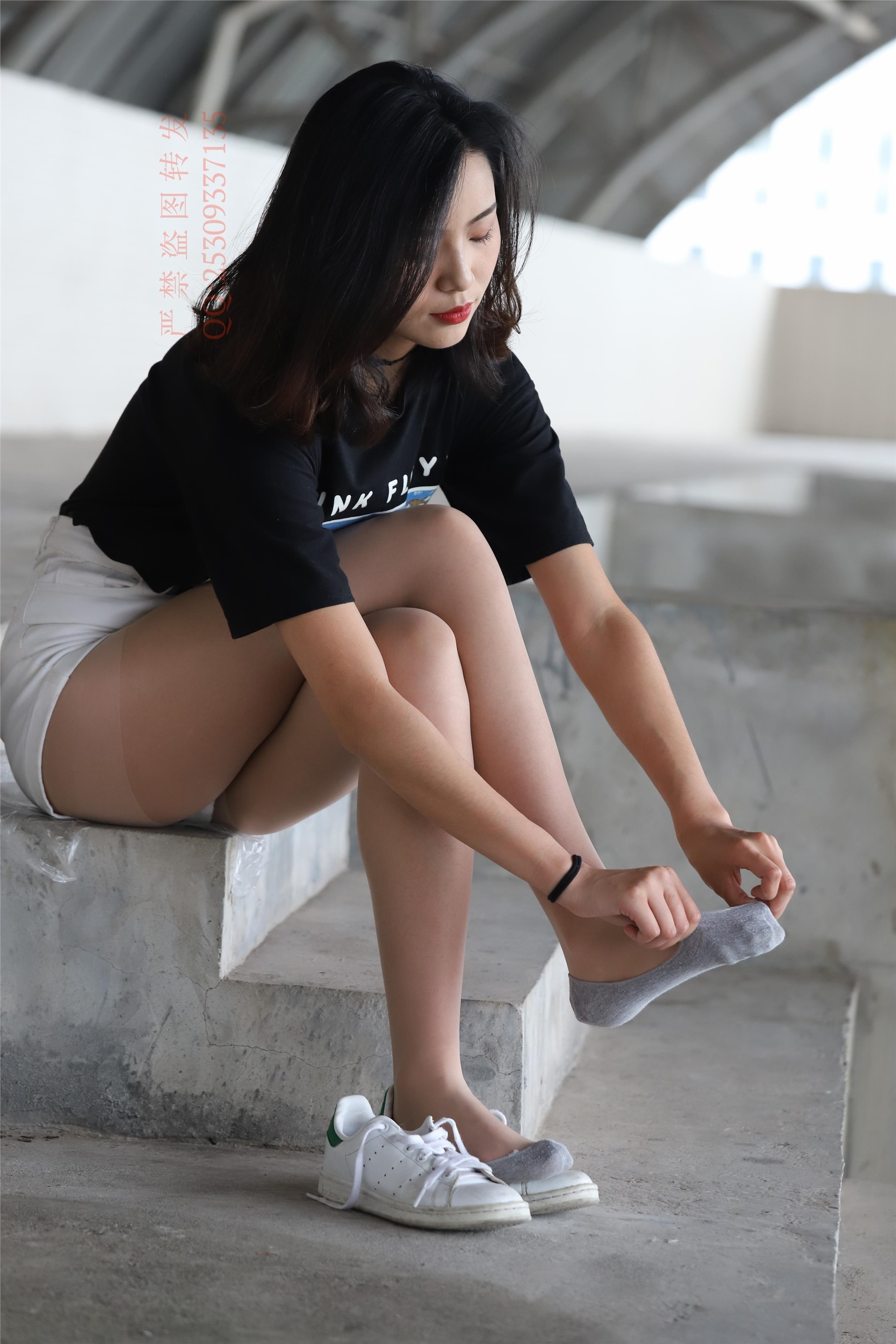 大西瓜套图 2018 7.8月活动模特二贝壳头户外肉si船袜1