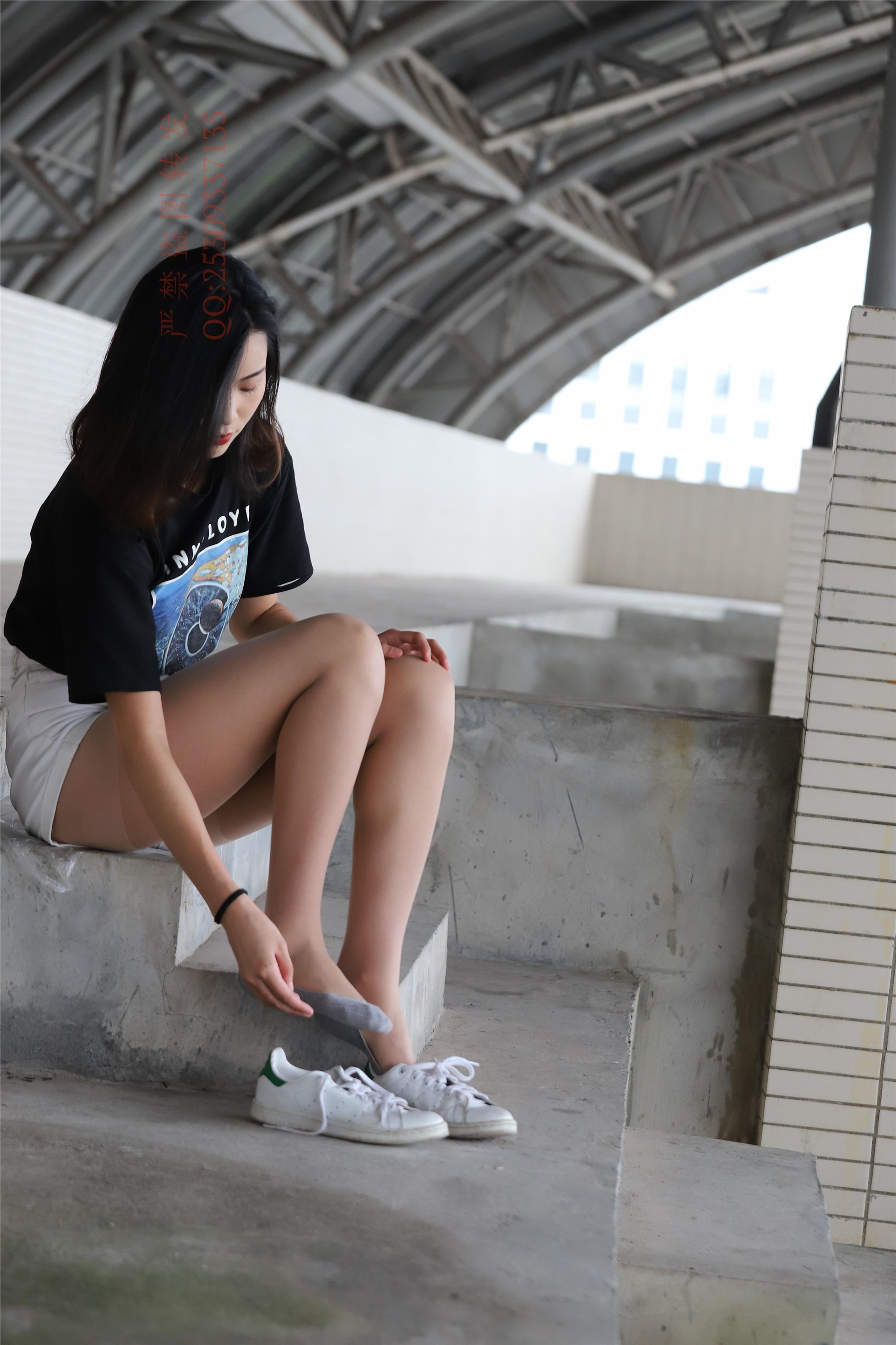 大西瓜套图 2018 7.8月活动模特二贝壳头户外肉si船袜1