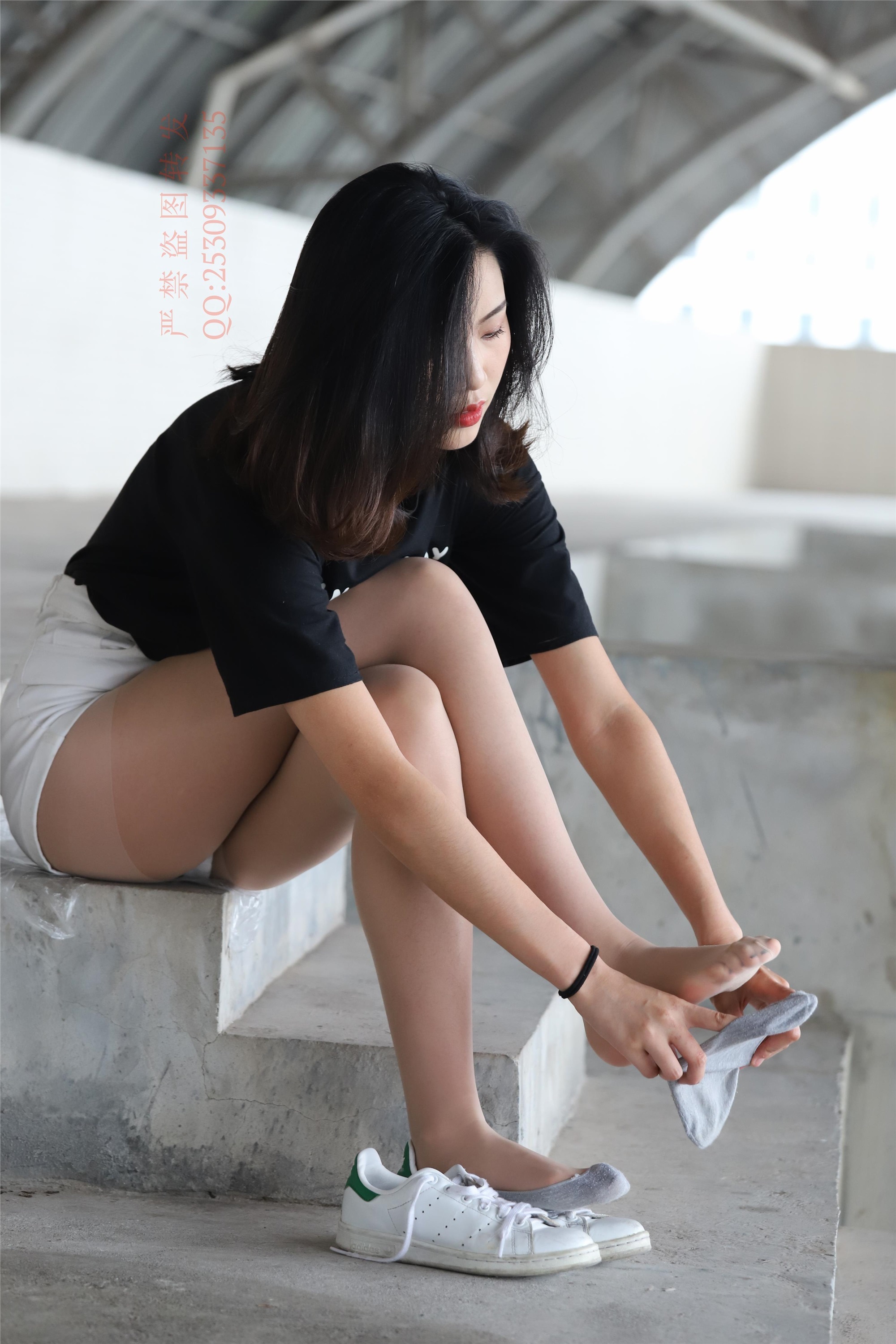 大西瓜套图 2018 7.8月活动模特二贝壳头户外肉si船袜1