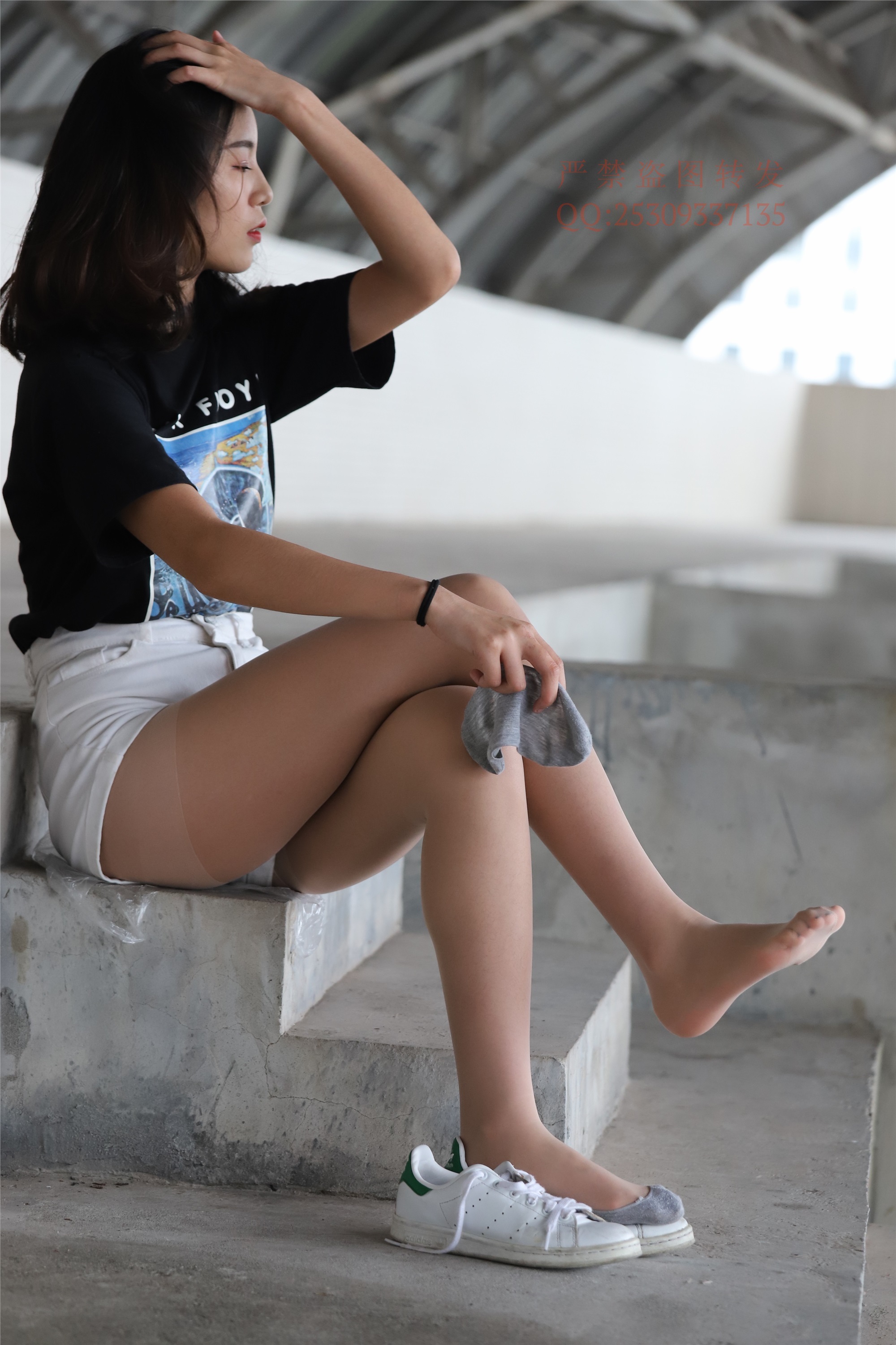 大西瓜套图 2018 7.8月活动模特二贝壳头户外肉si船袜1