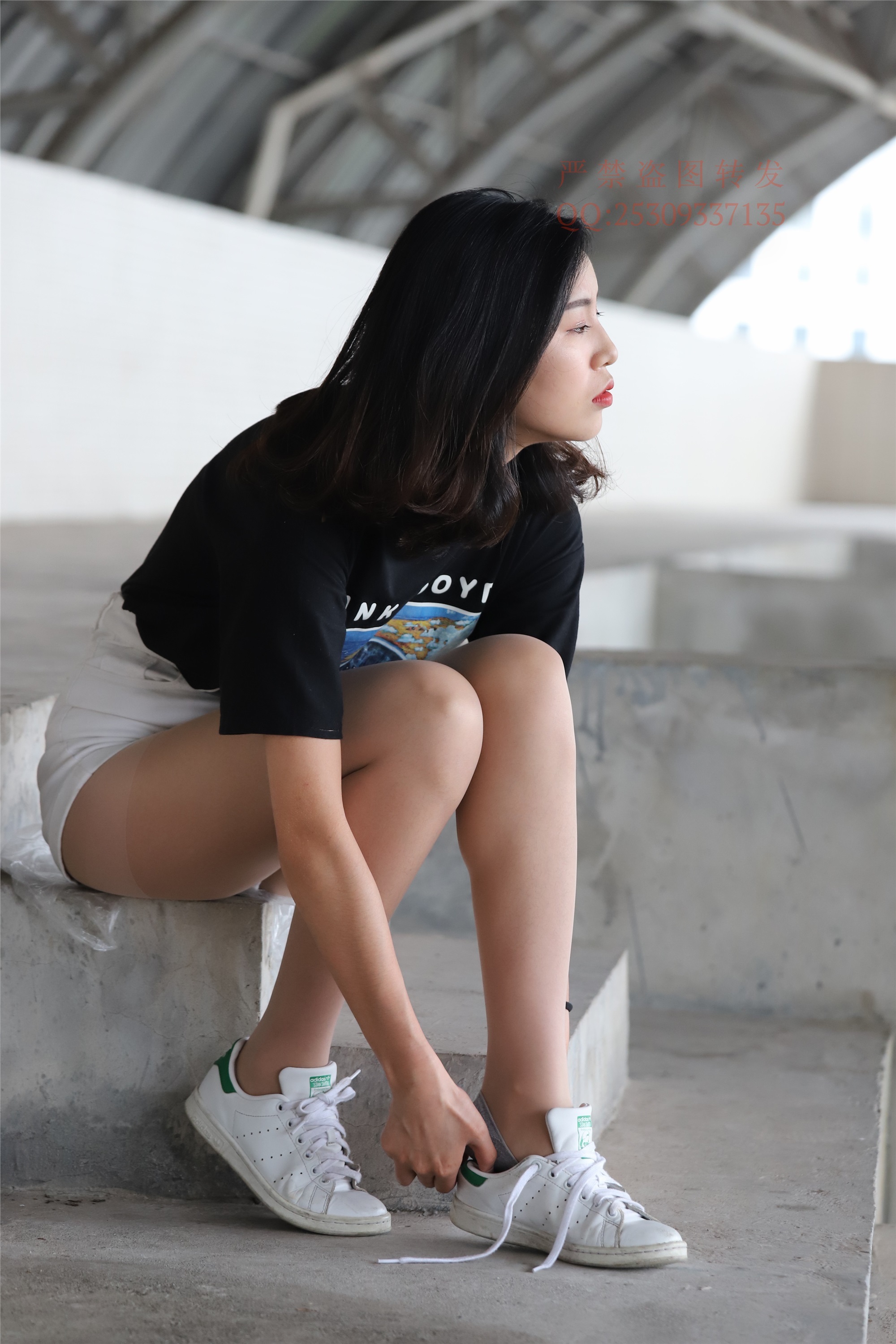 大西瓜套图 2018 7.8月活动模特二贝壳头户外肉si船袜1