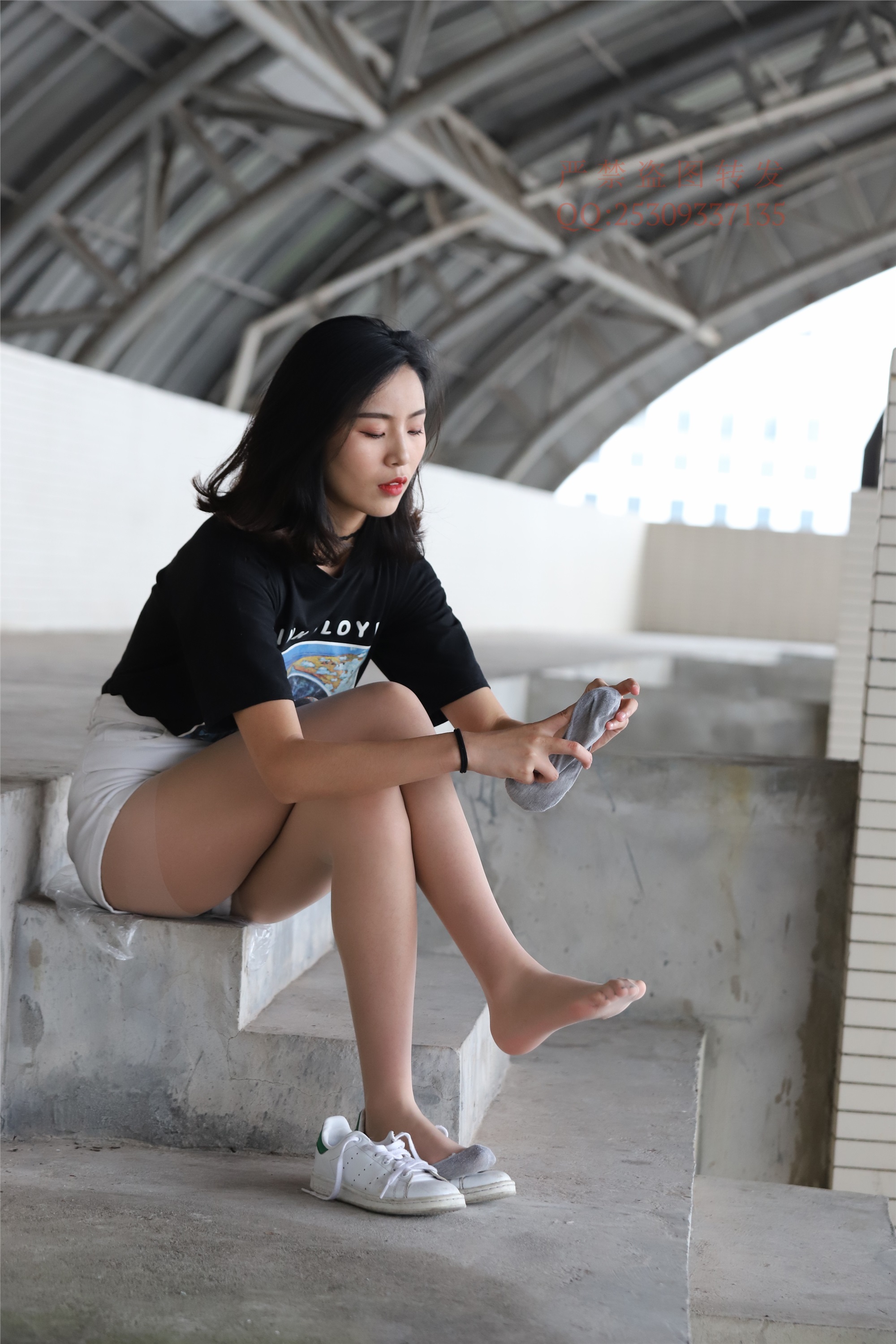 大西瓜套图 2018 7.8月活动模特二贝壳头户外肉si船袜1