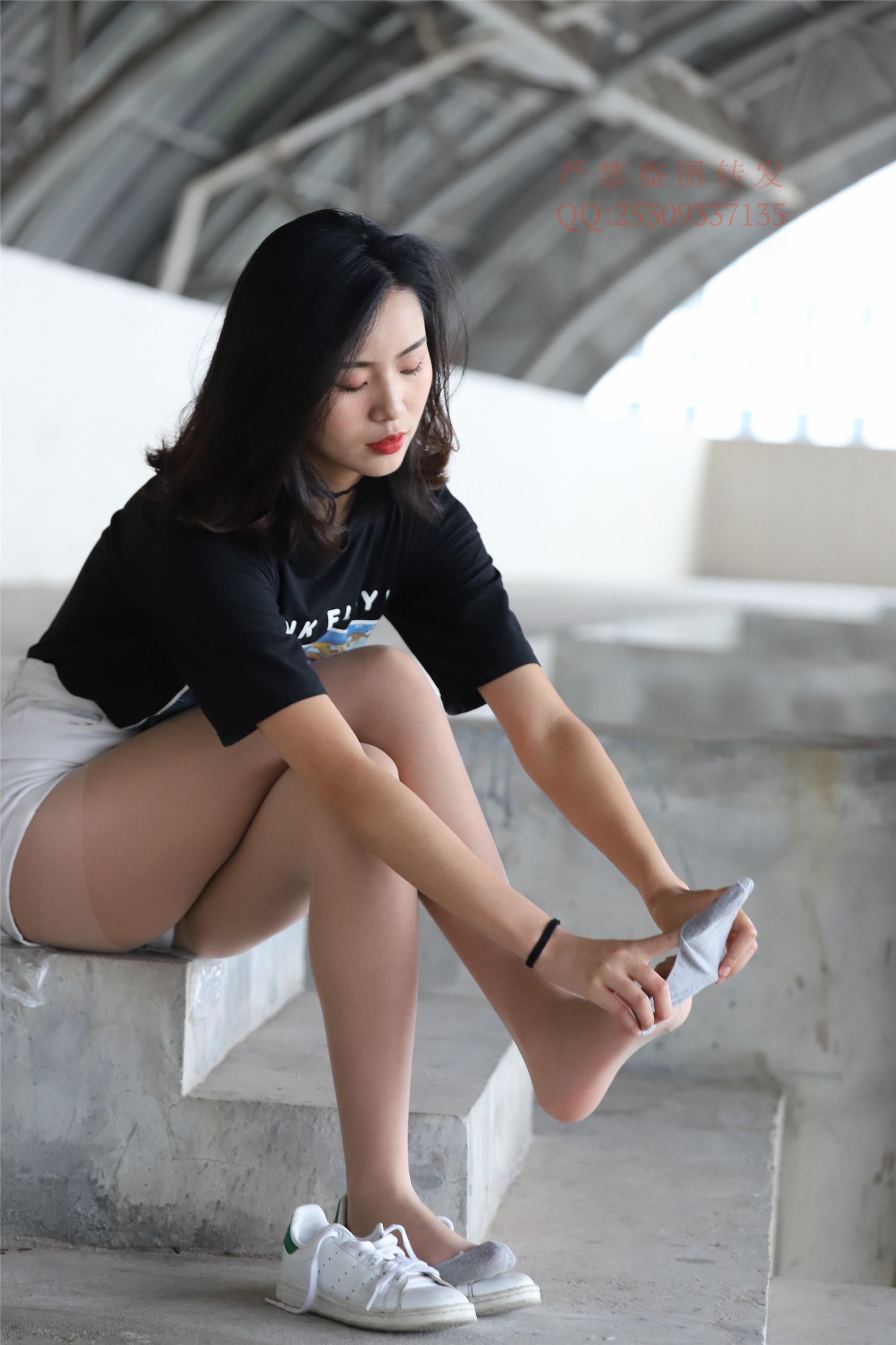 大西瓜套图 2018 7.8月活动模特二贝壳头户外肉si船袜1