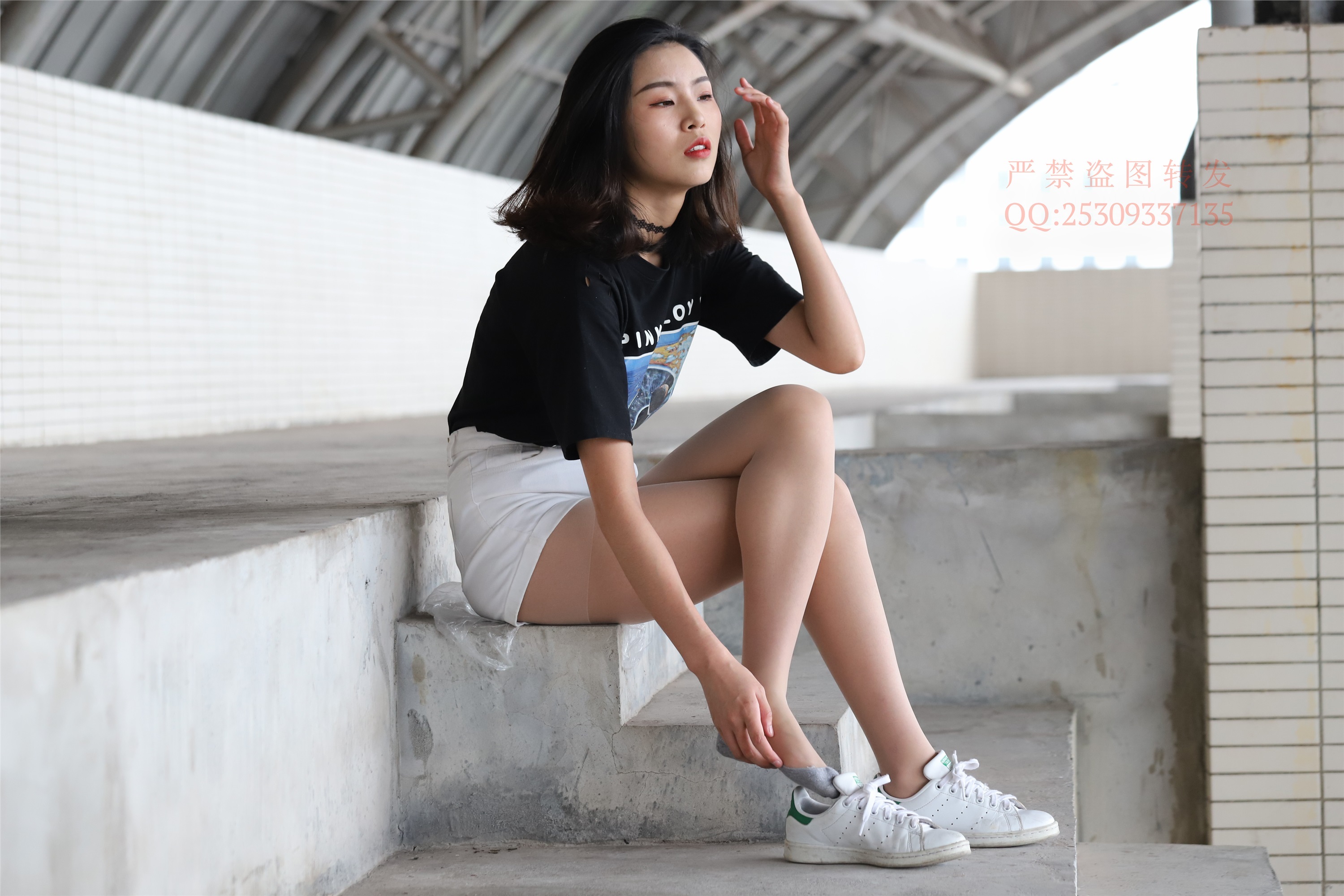 大西瓜套图 2018 7.8月活动模特二贝壳头户外肉si船袜2