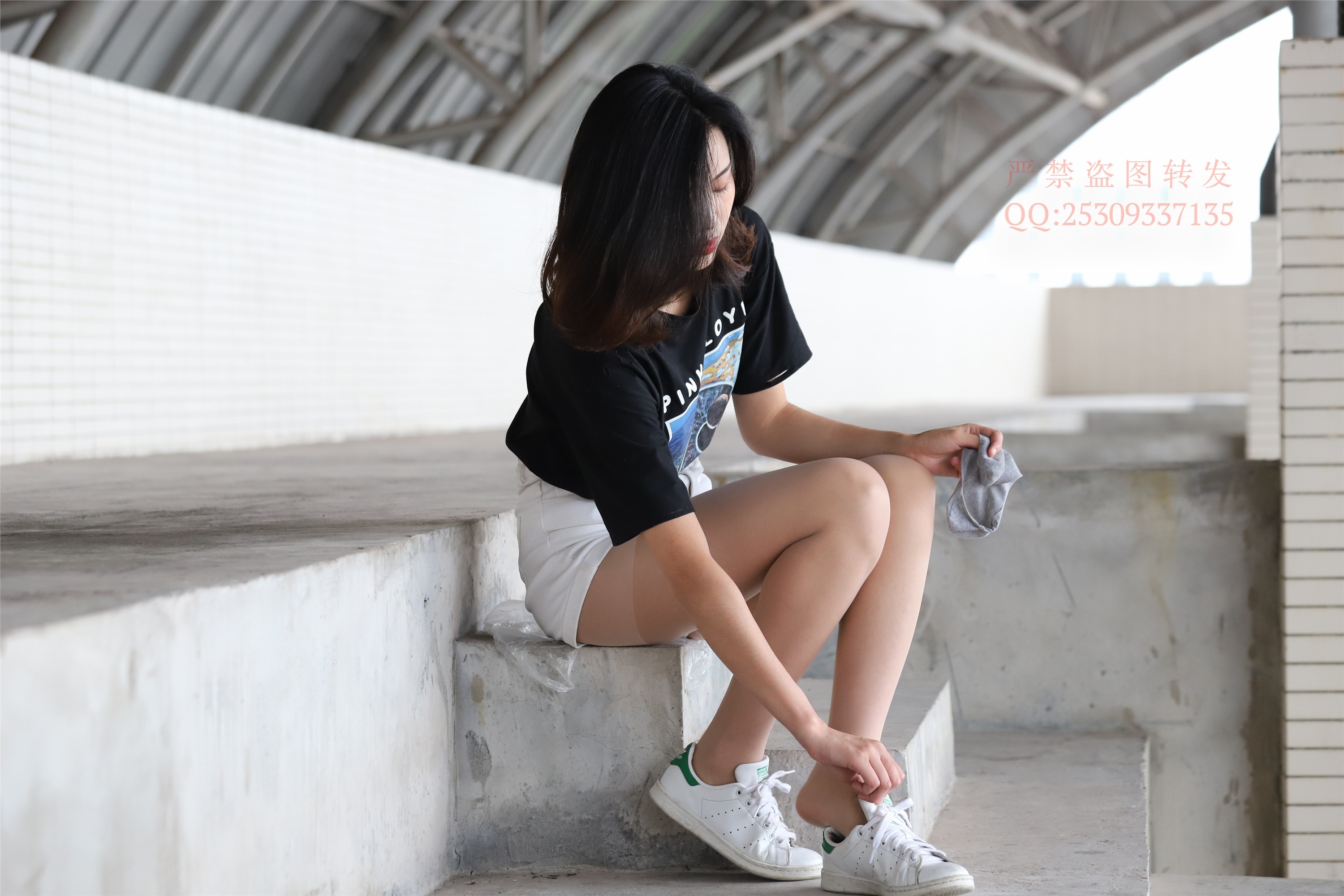 大西瓜套图 2018 7.8月活动模特二贝壳头户外肉si船袜2