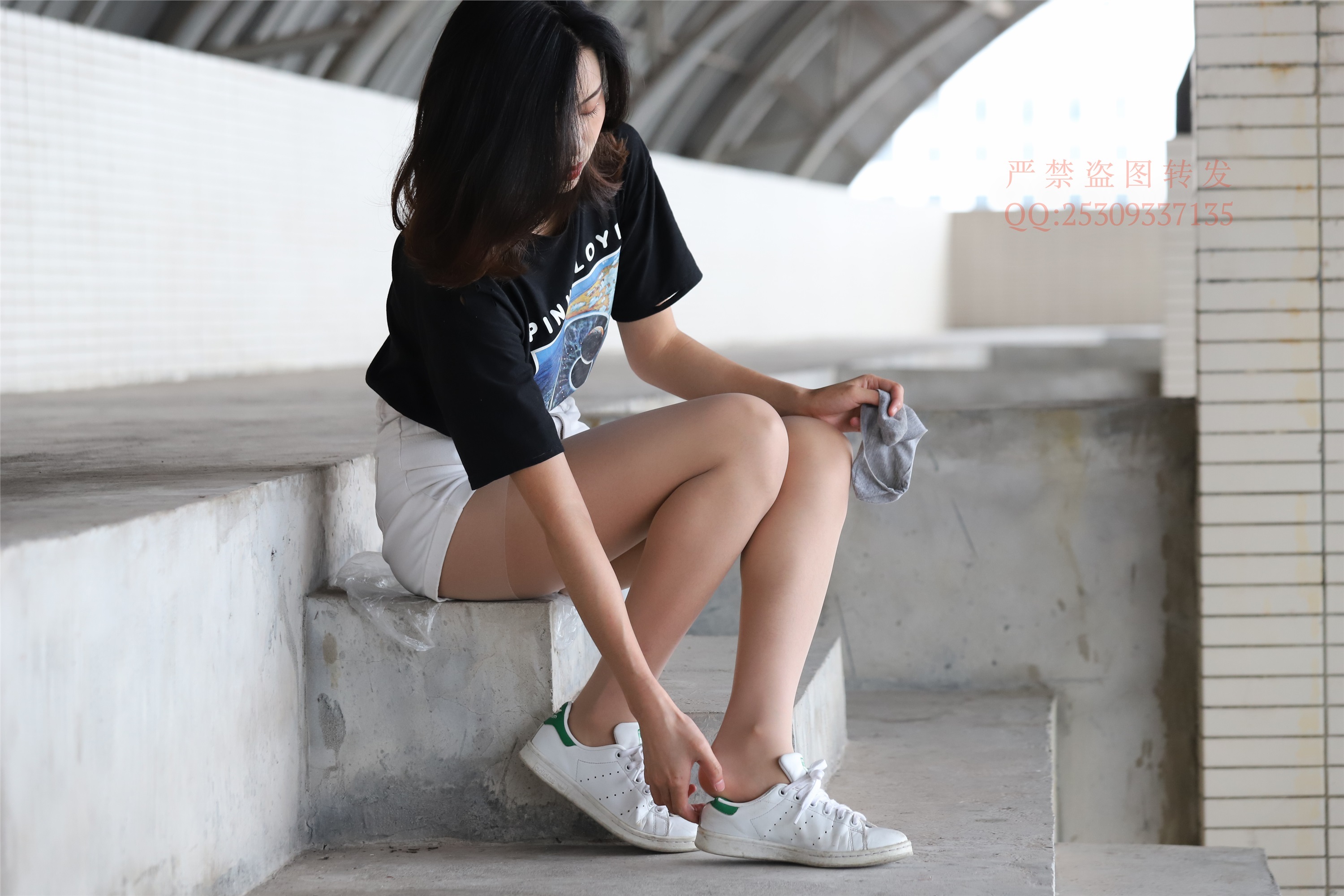 大西瓜套图 2018 7.8月活动模特二贝壳头户外肉si船袜2