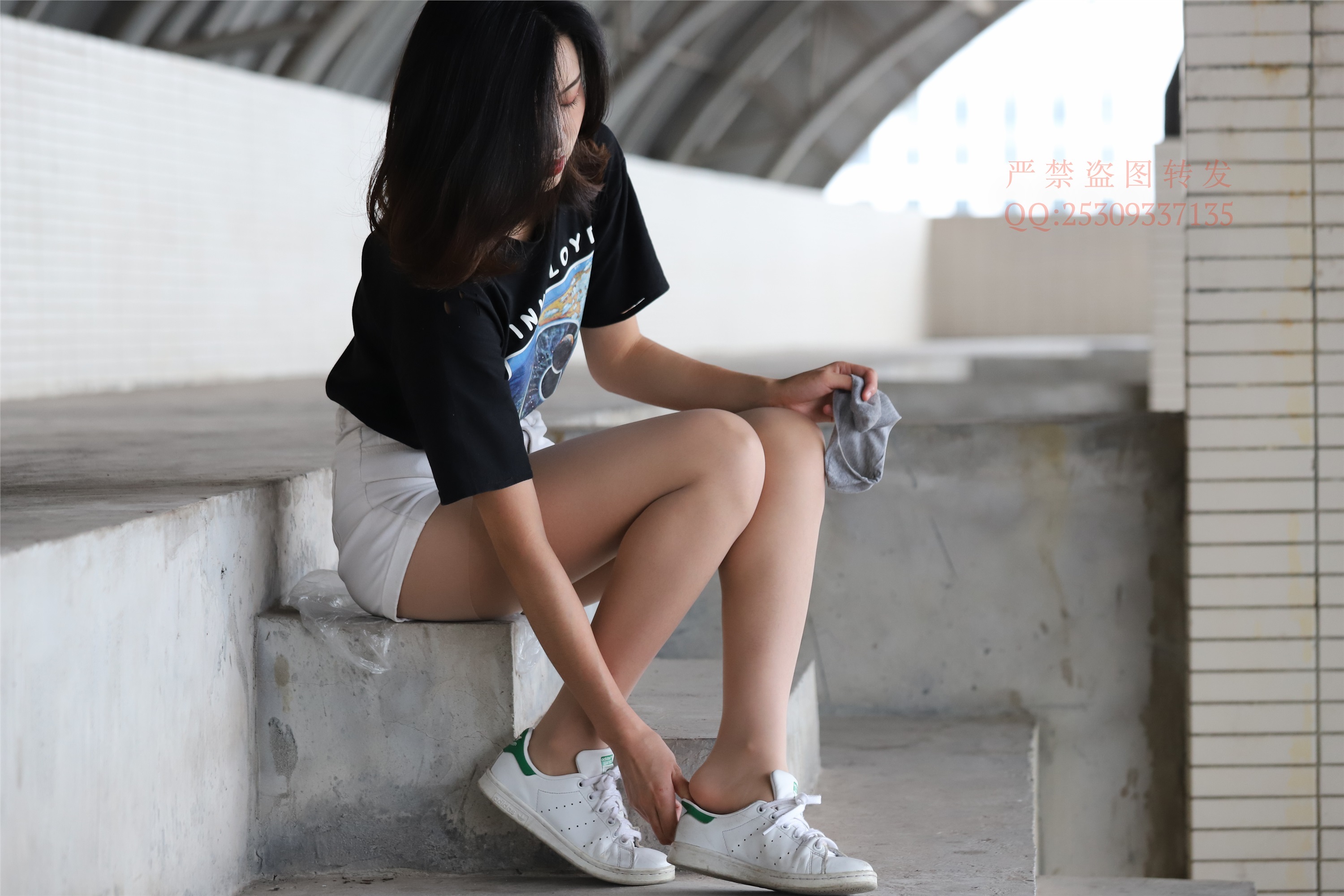 大西瓜套图 2018 7.8月活动模特二贝壳头户外肉si船袜2