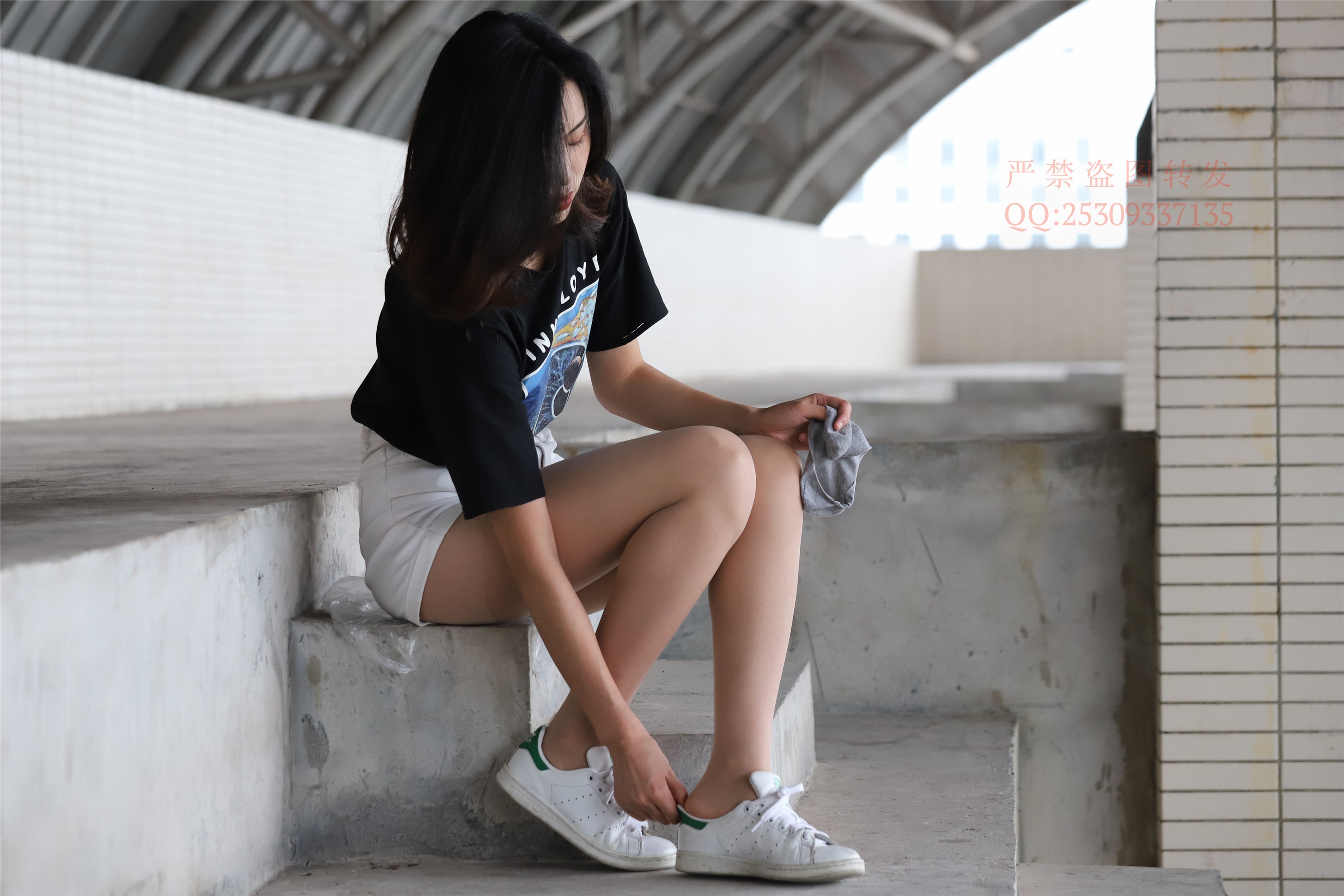 大西瓜套图 2018 7.8月活动模特二贝壳头户外肉si船袜2