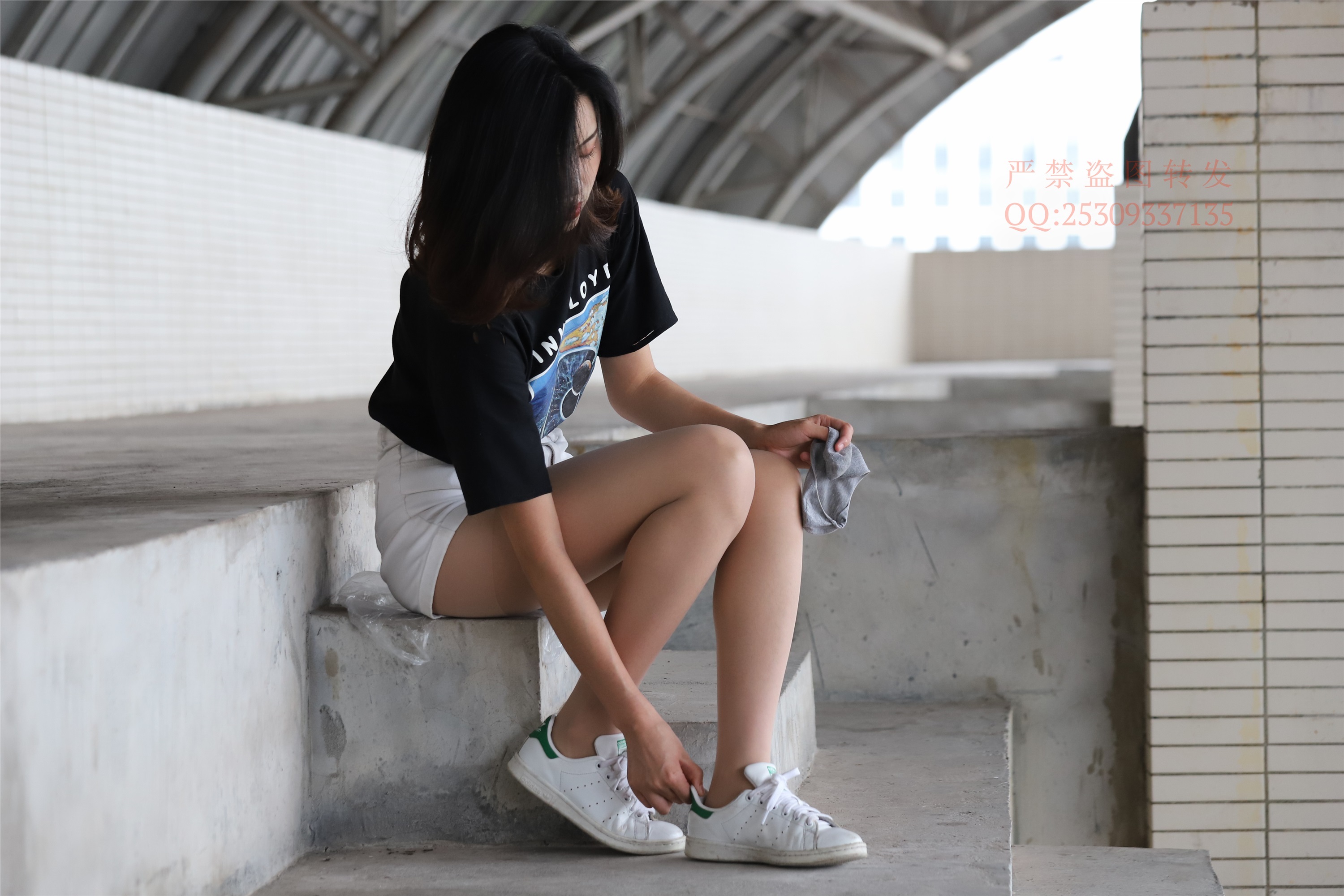 大西瓜套图 2018 7.8月活动模特二贝壳头户外肉si船袜2