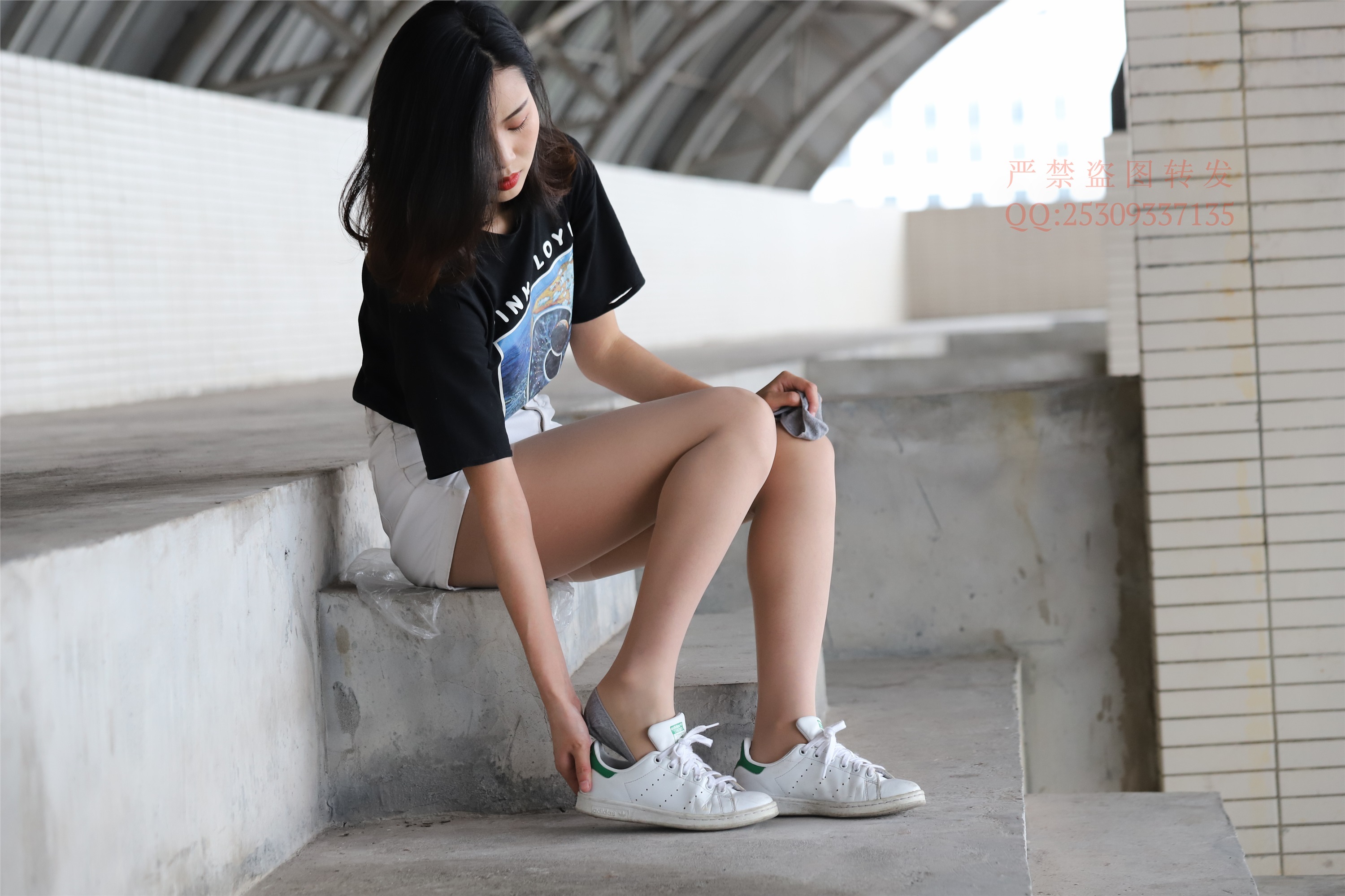 大西瓜套图 2018 7.8月活动模特二贝壳头户外肉si船袜2