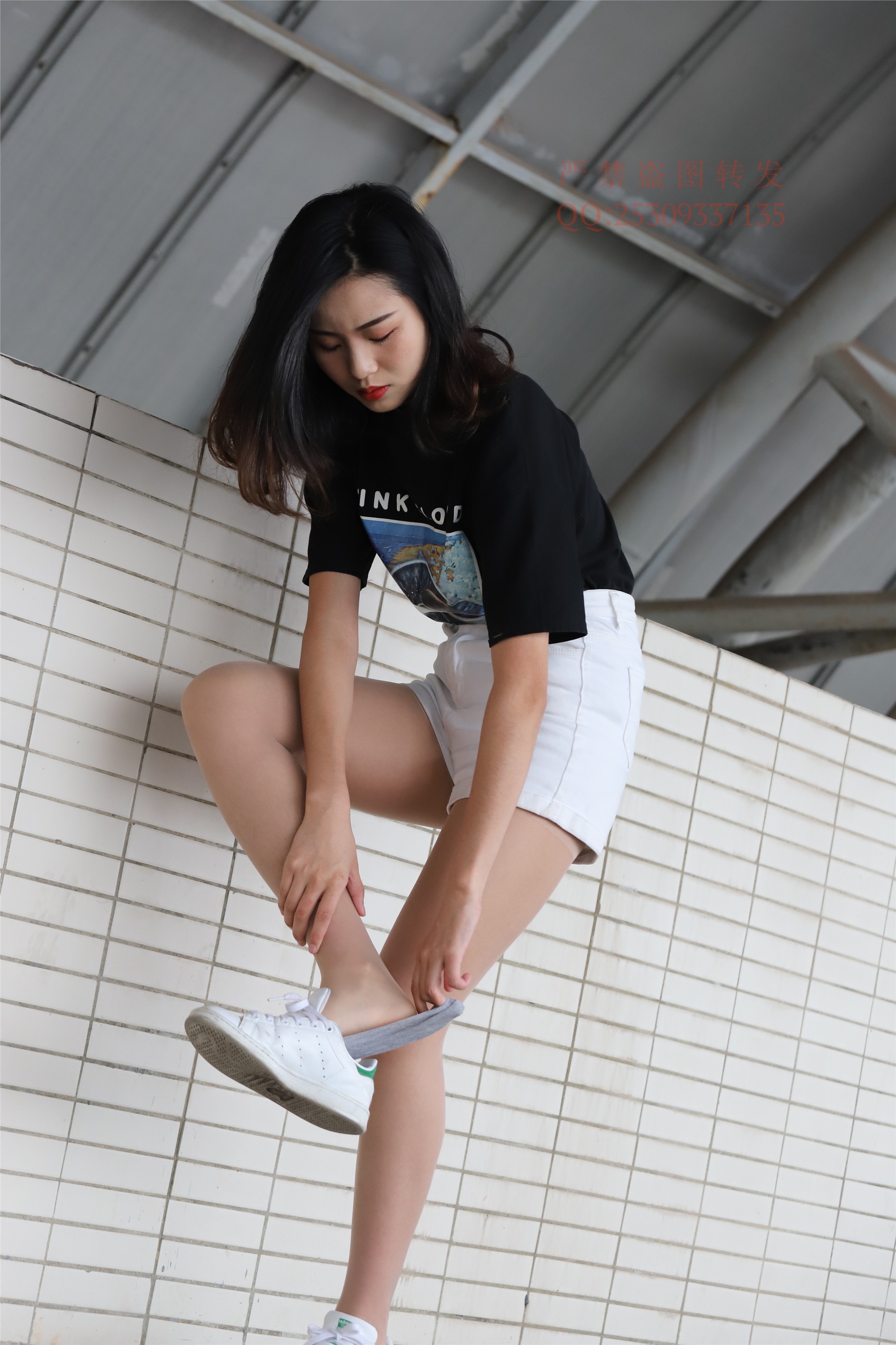 大西瓜套图 2018 7.8月活动模特二贝壳头户外肉si船袜2