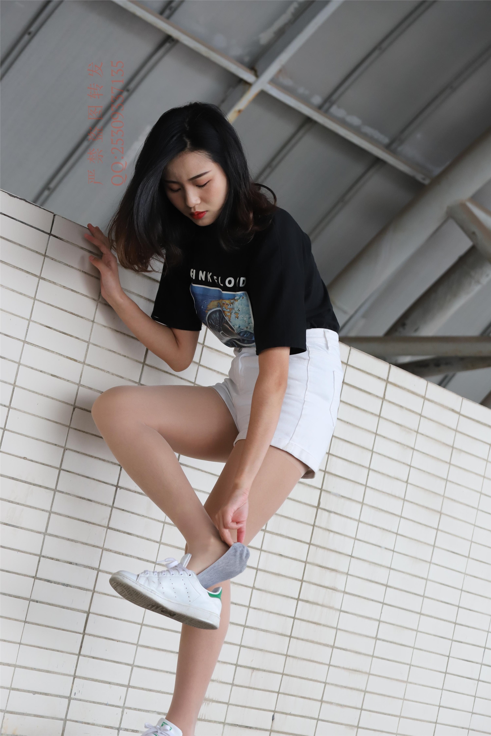 大西瓜套图 2018 7.8月活动模特二贝壳头户外肉si船袜2