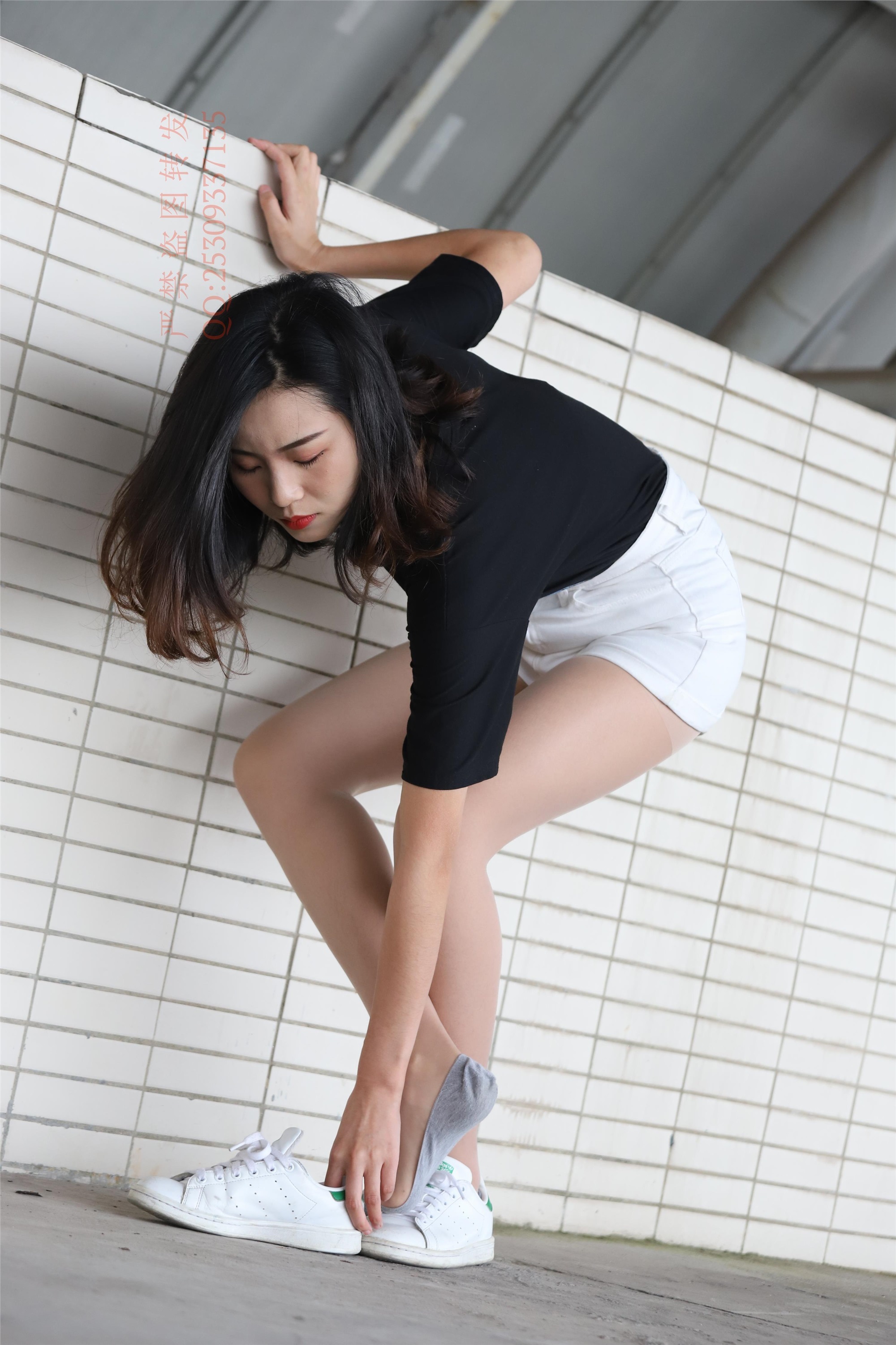 大西瓜套图 2018 7.8月活动模特二贝壳头户外肉si船袜2