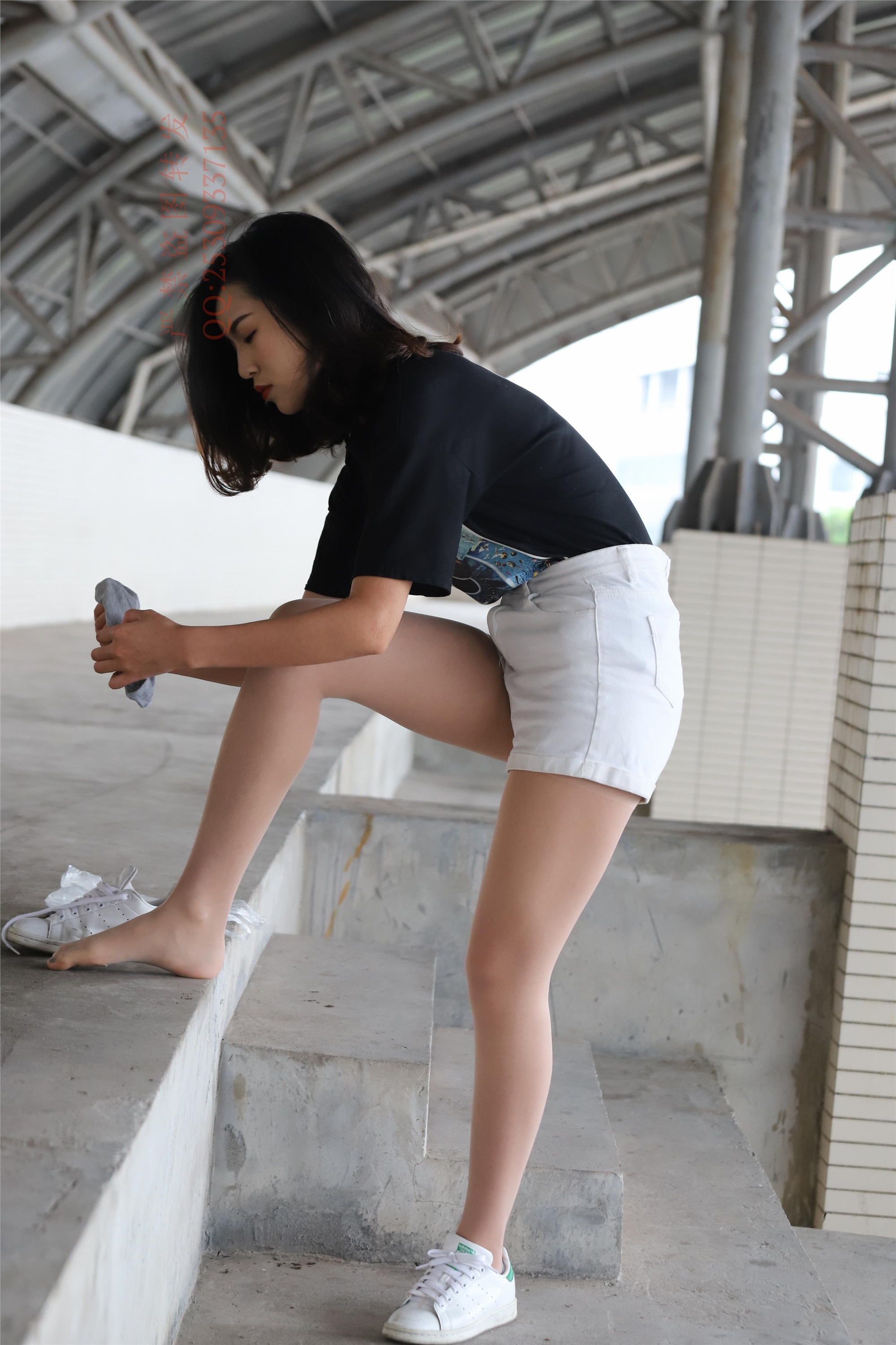 大西瓜套图 2018 7.8月活动模特二贝壳头户外肉si船袜2