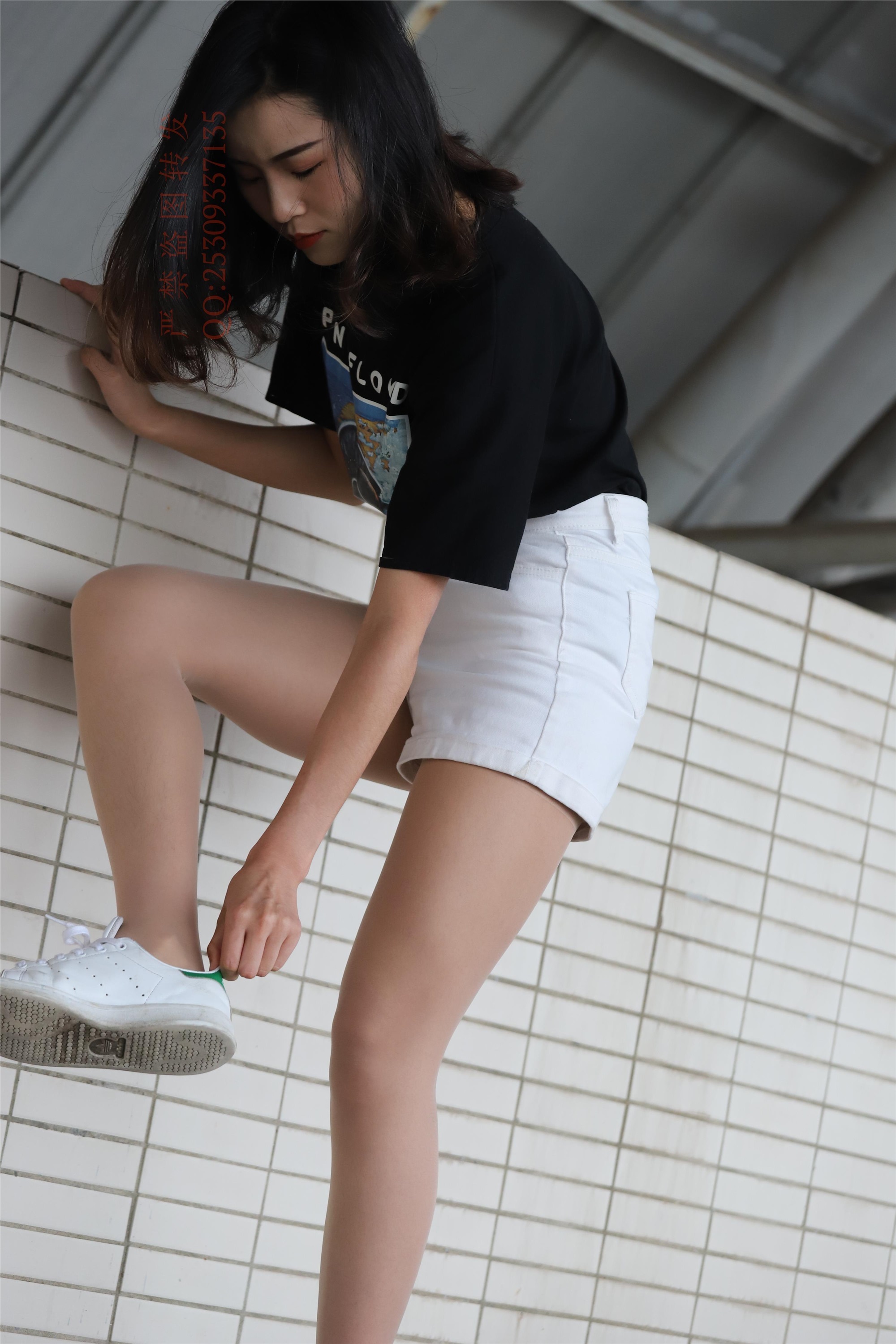 大西瓜套图 2018 7.8月活动模特二贝壳头户外肉si船袜2