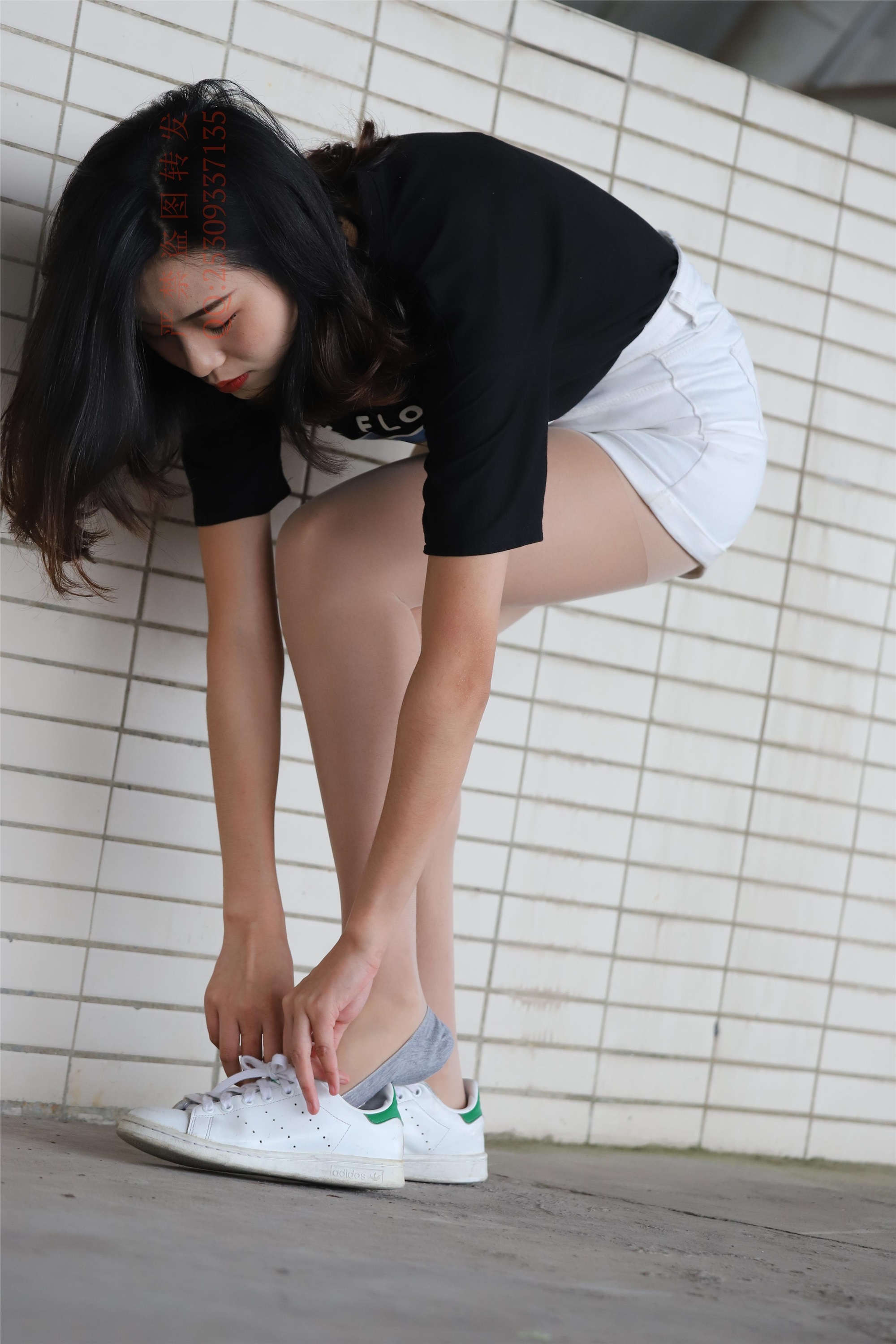 大西瓜套图 2018 7.8月活动模特二贝壳头户外肉si船袜2