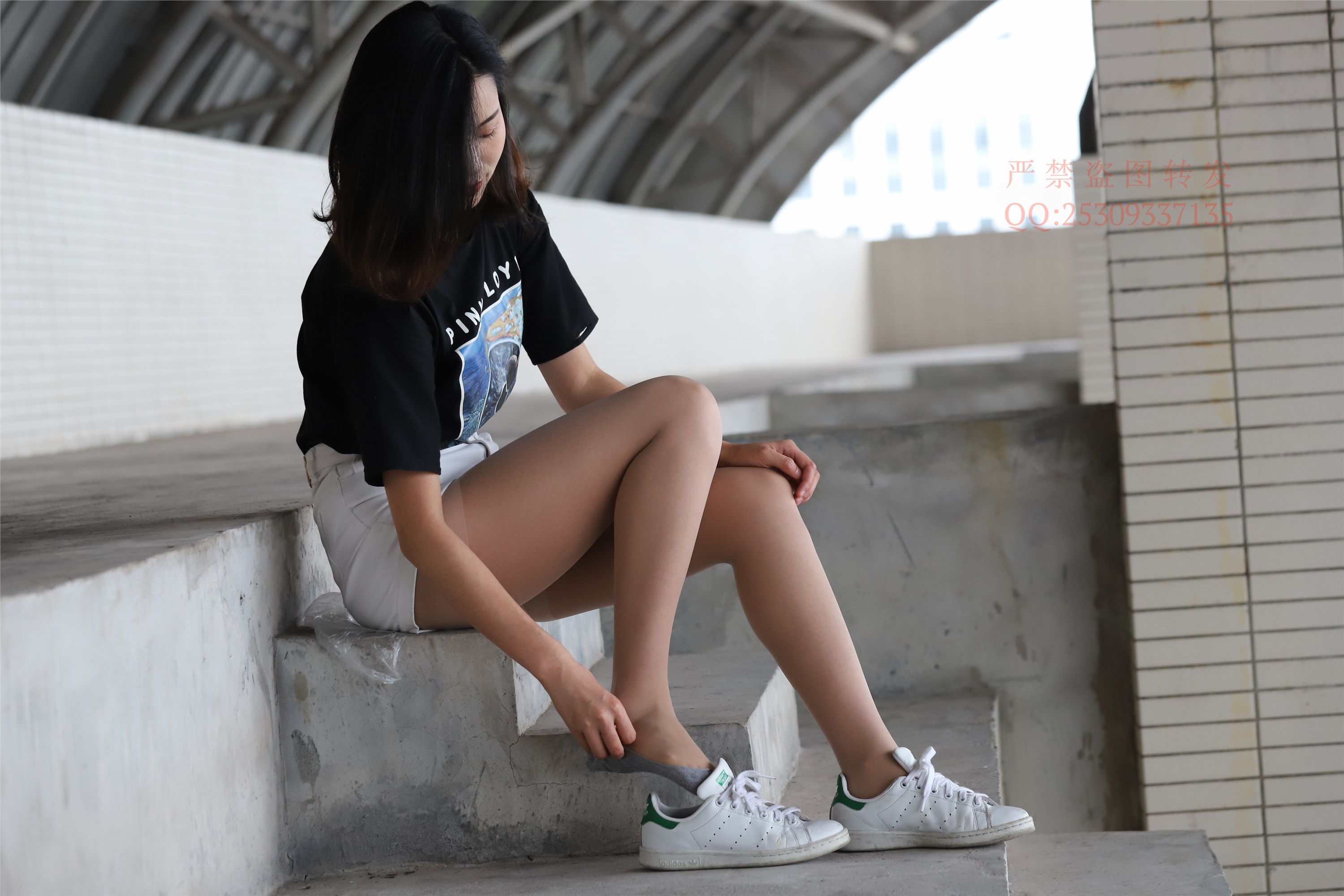 大西瓜套图 2018 7.8月活动模特二贝壳头户外肉si船袜2