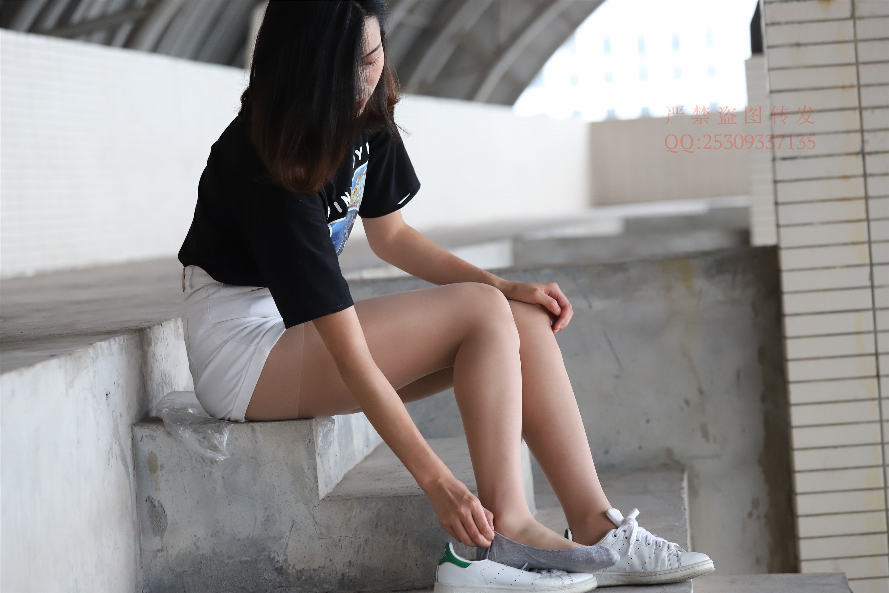 大西瓜套图 2018 7.8月活动模特二贝壳头户外肉si船袜2