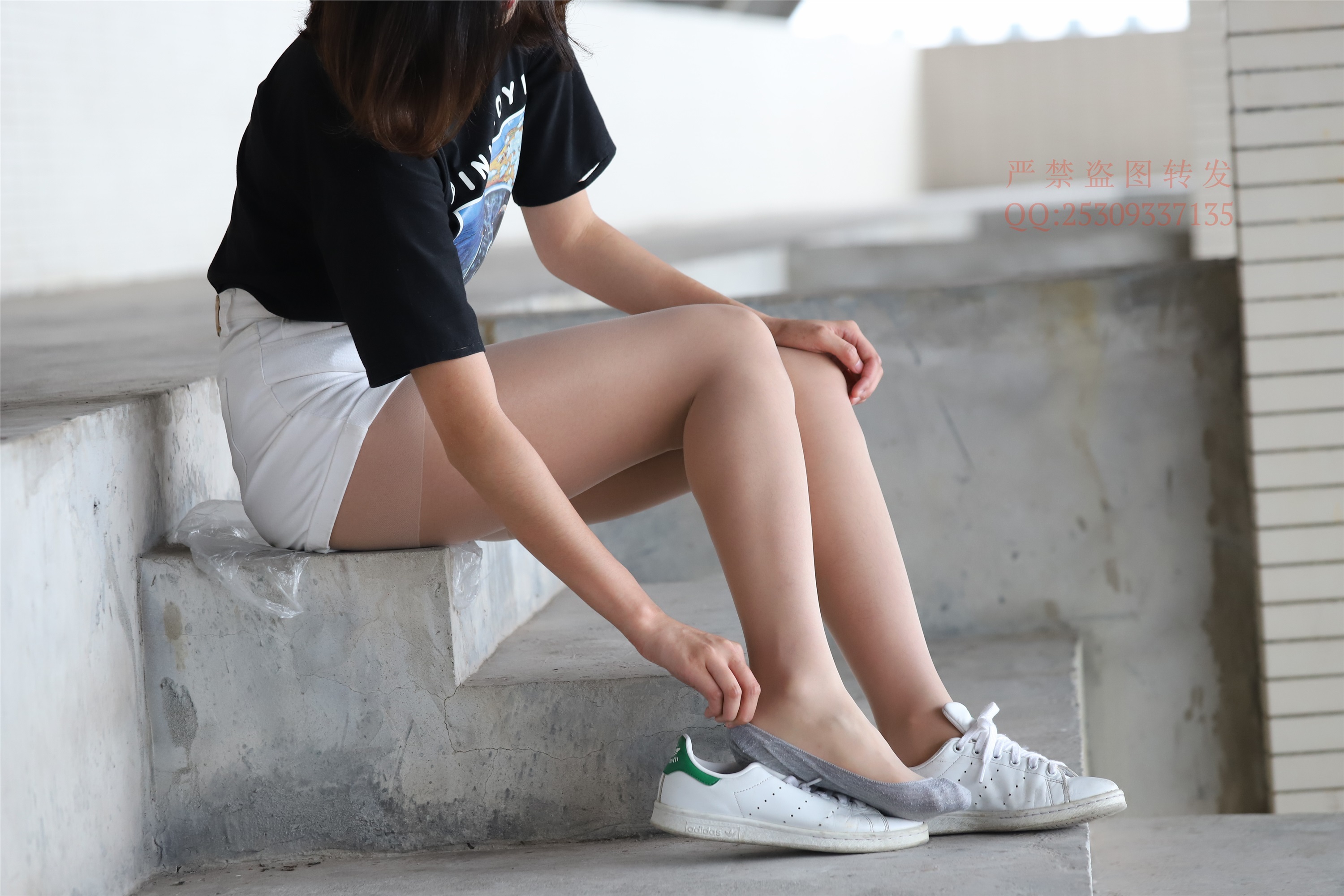 大西瓜套图 2018 7.8月活动模特二贝壳头户外肉si船袜2