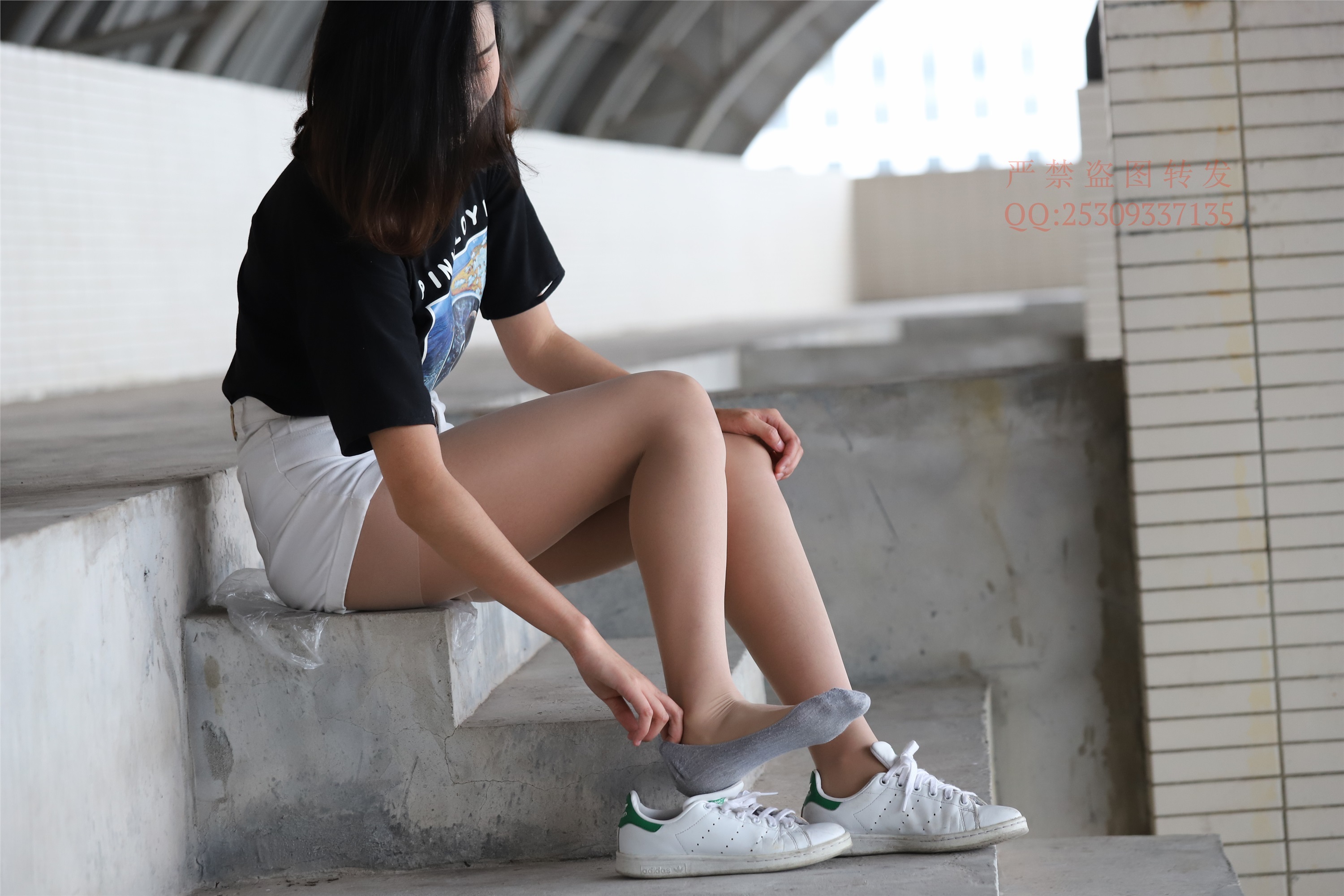 大西瓜套图 2018 7.8月活动模特二贝壳头户外肉si船袜2