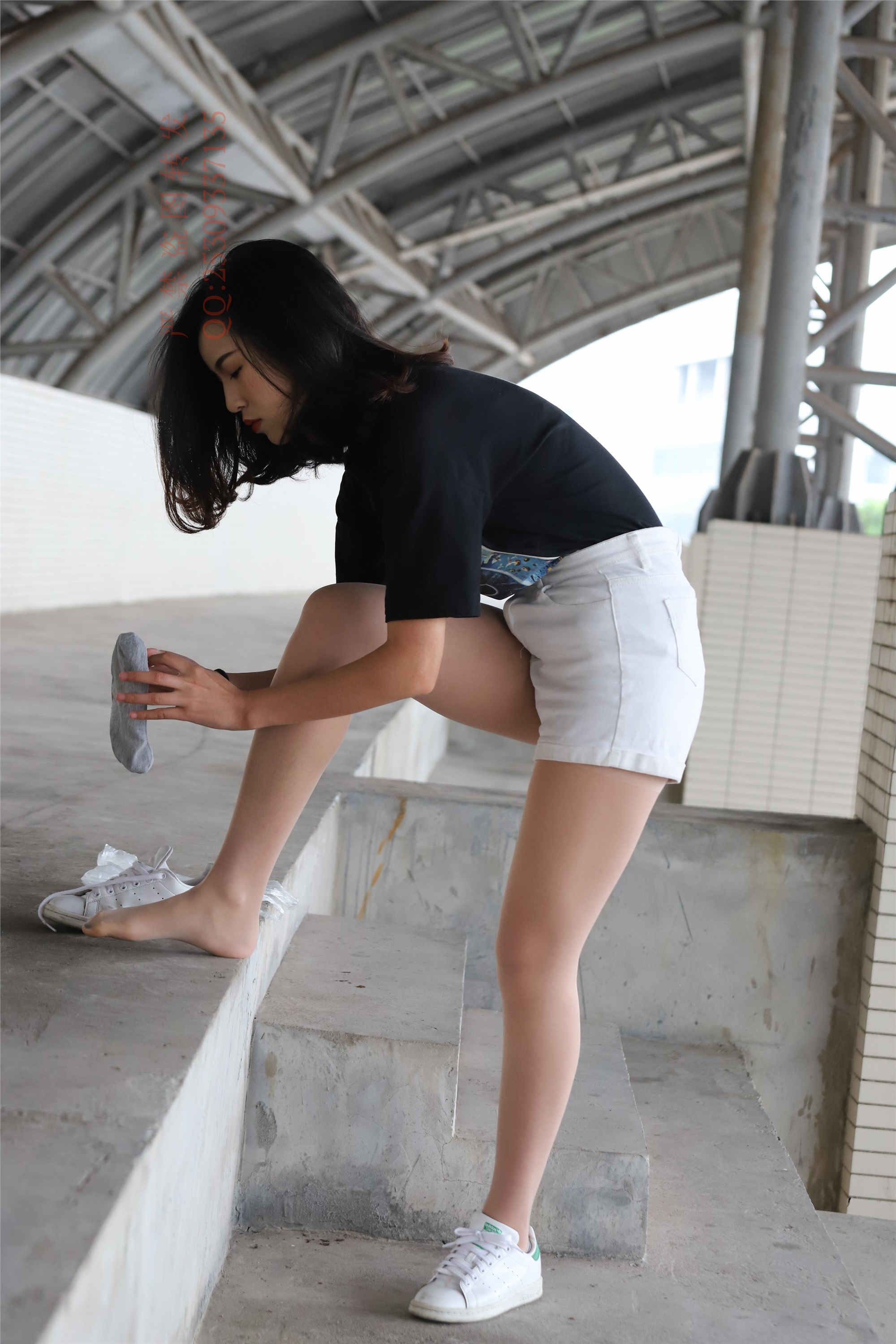 大西瓜套图 2018 7.8月活动模特二贝壳头户外肉si船袜2