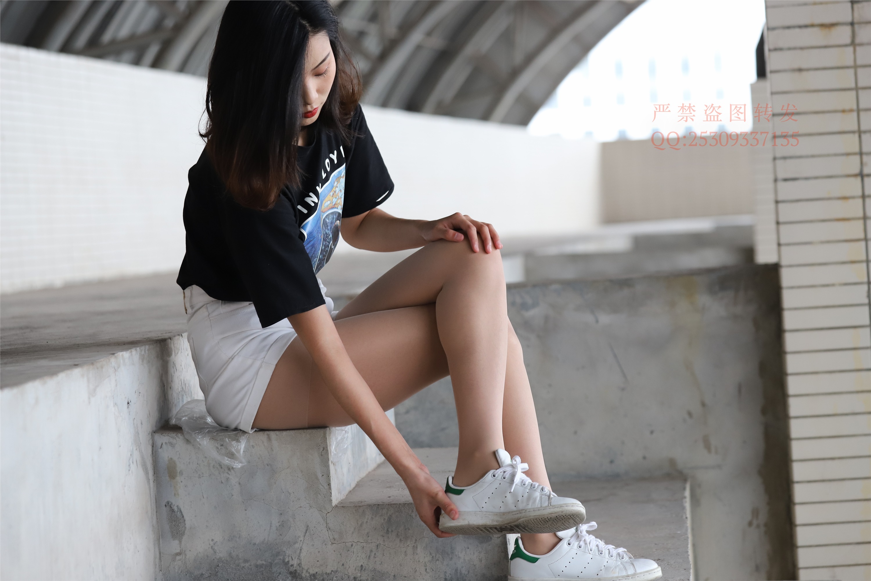 大西瓜套图 2018 7.8月活动模特二贝壳头户外肉si船袜2