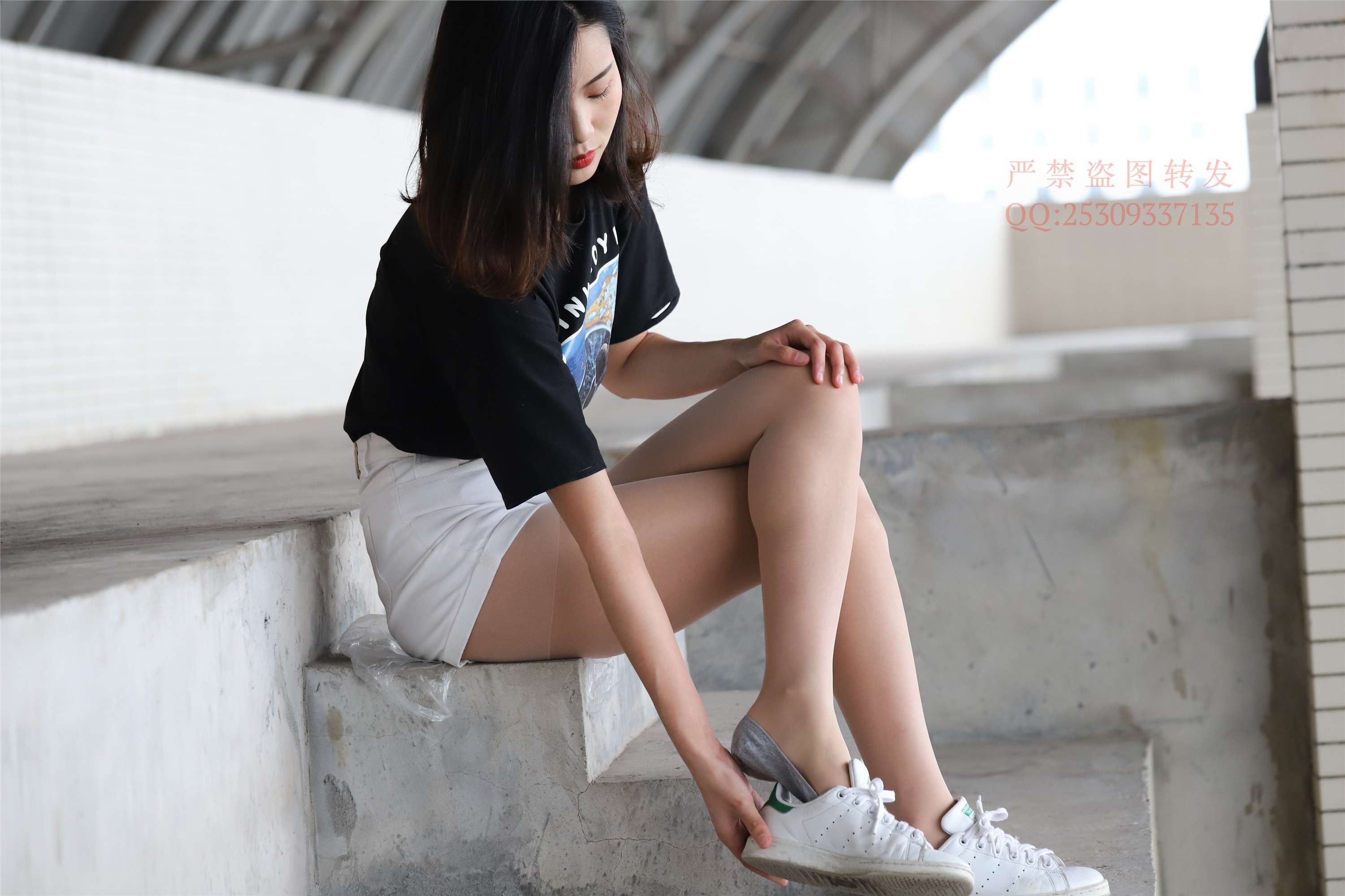 大西瓜套图 2018 7.8月活动模特二贝壳头户外肉si船袜2