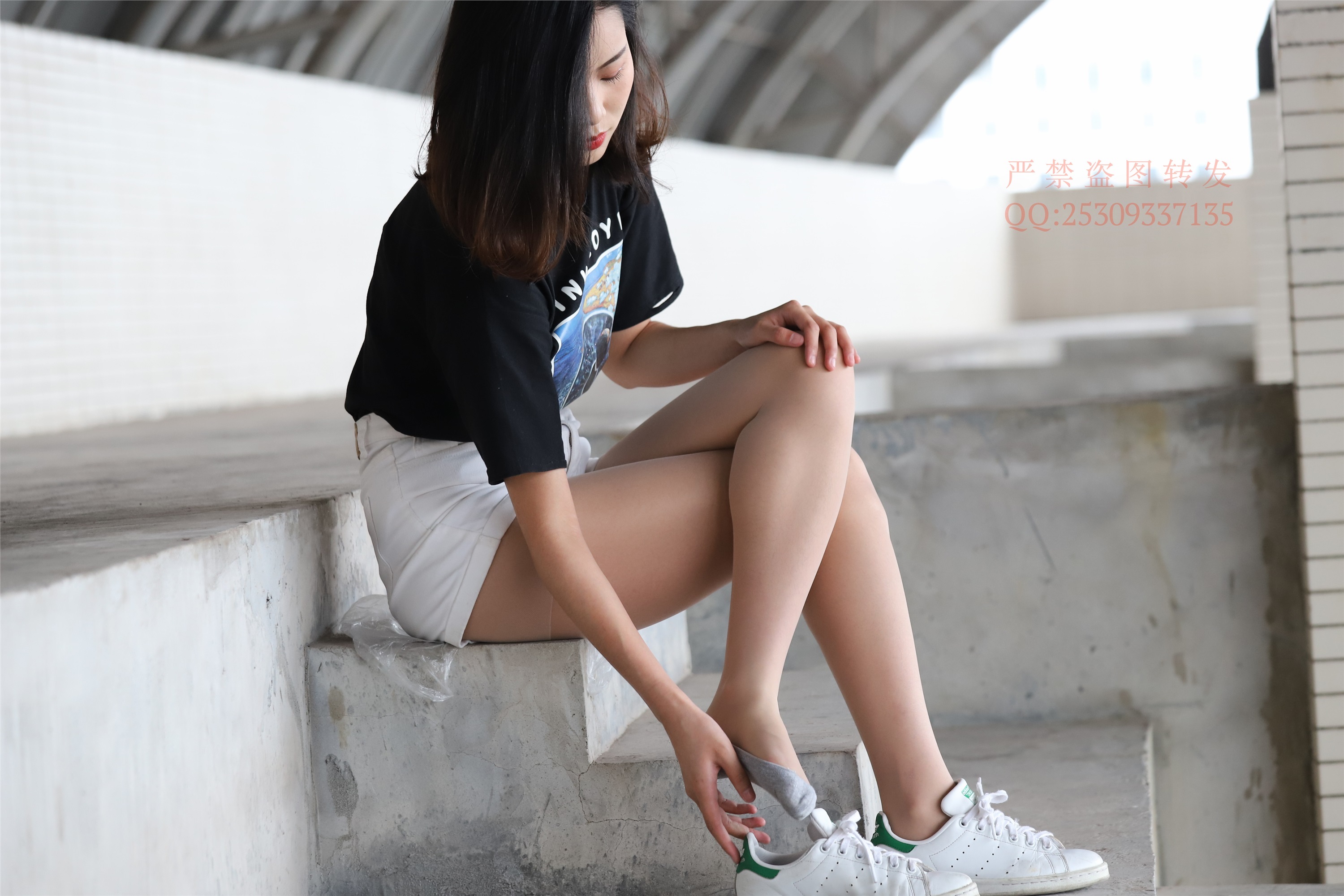 大西瓜套图 2018 7.8月活动模特二贝壳头户外肉si船袜2