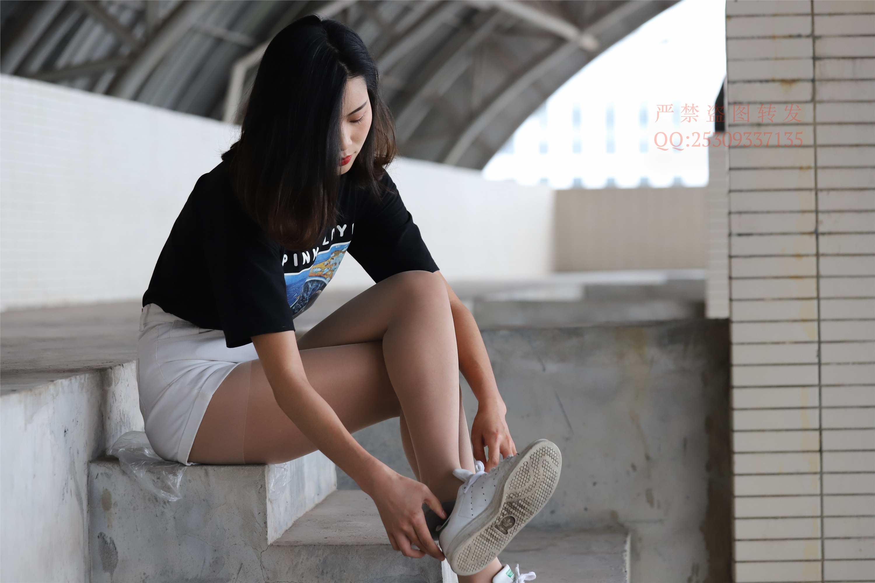 大西瓜套图 2018 7.8月活动模特二贝壳头户外肉si船袜2