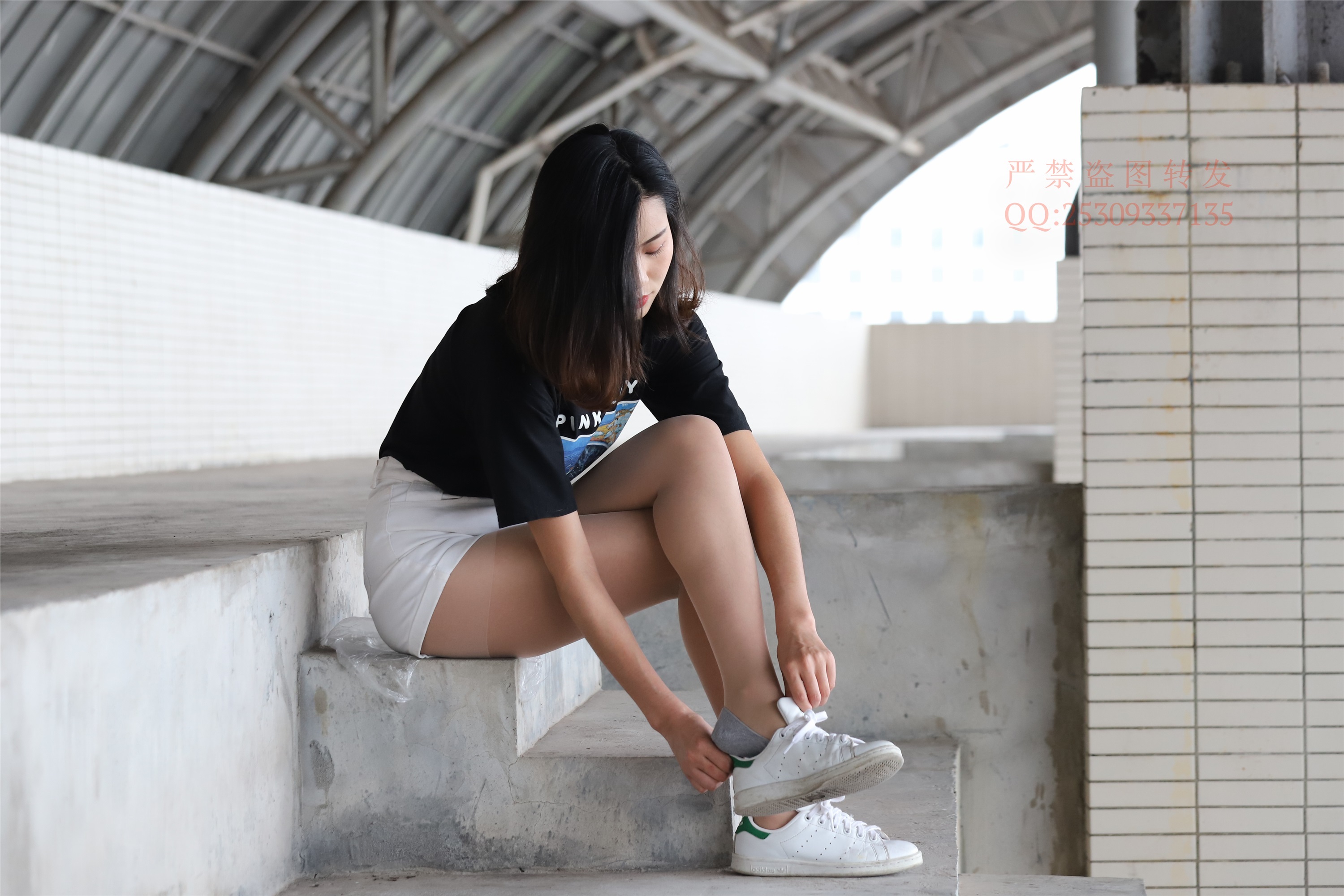 大西瓜套图 2018 7.8月活动模特二贝壳头户外肉si船袜2