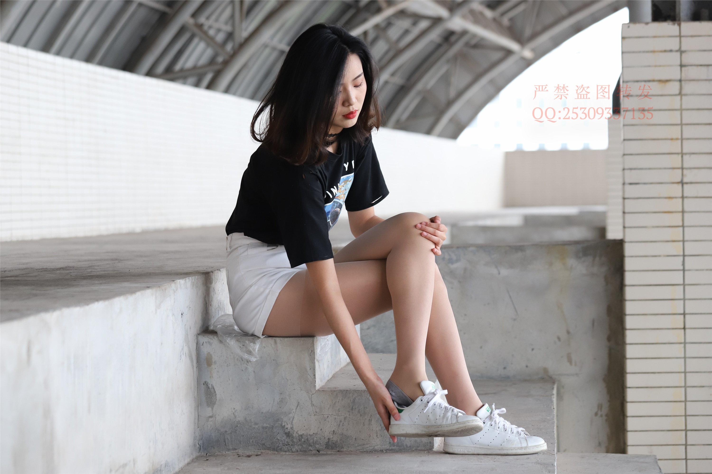 大西瓜套图 2018 7.8月活动模特二贝壳头户外肉si船袜2