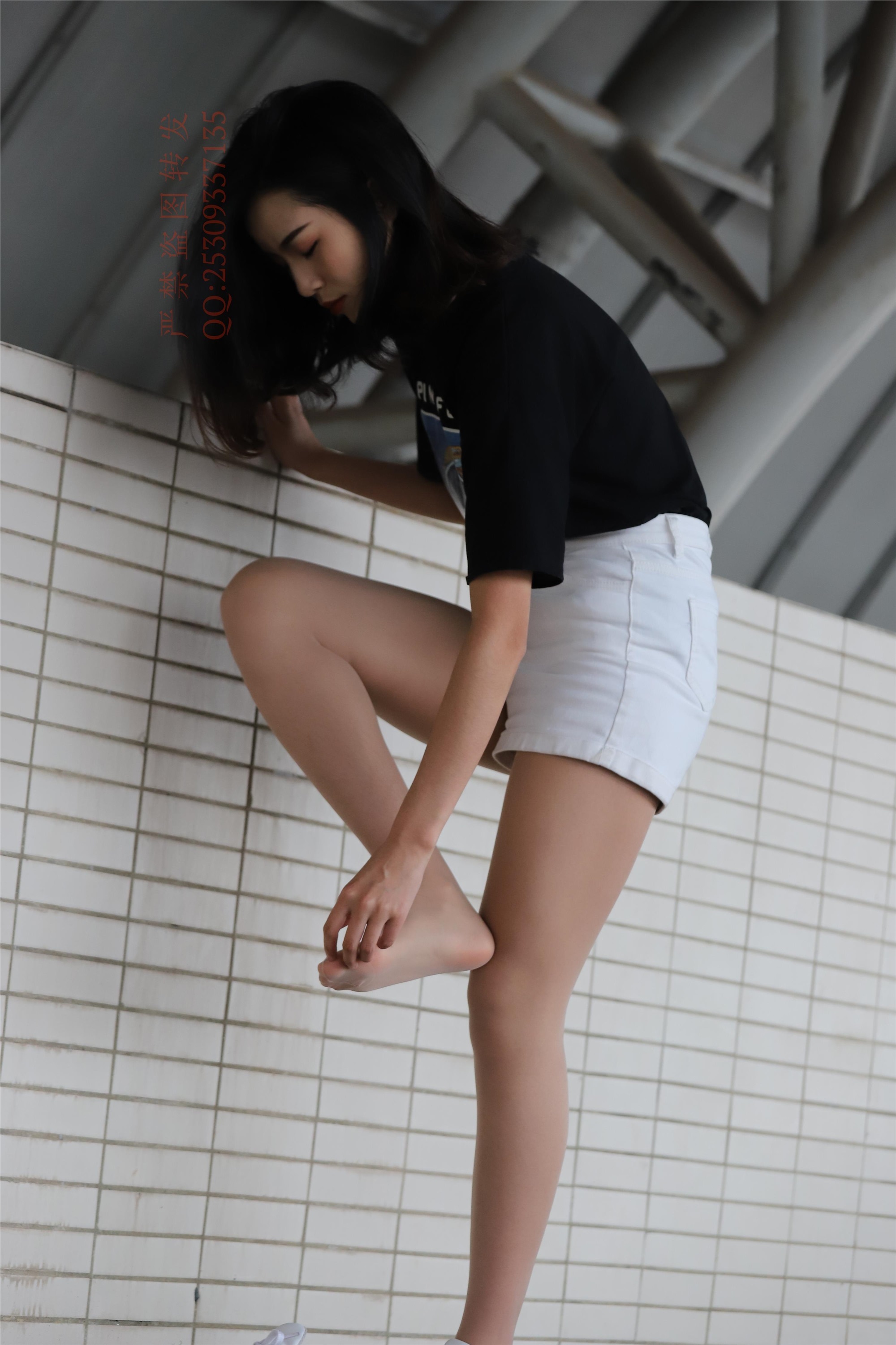 大西瓜套图 2018 7.8月活动模特二贝壳头户外肉si船袜3